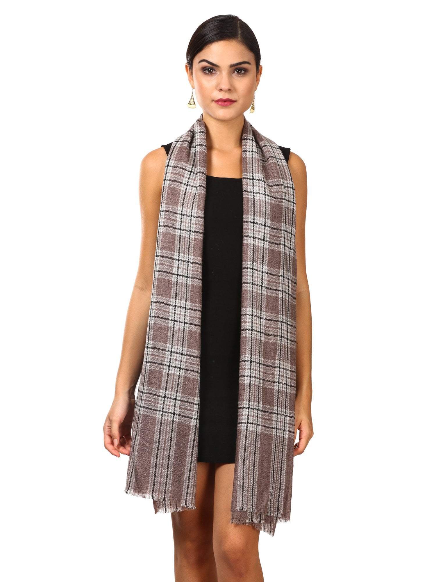 Pashtush Cashmere Wool Blended Muffler - Tuscan Grey - Image 4