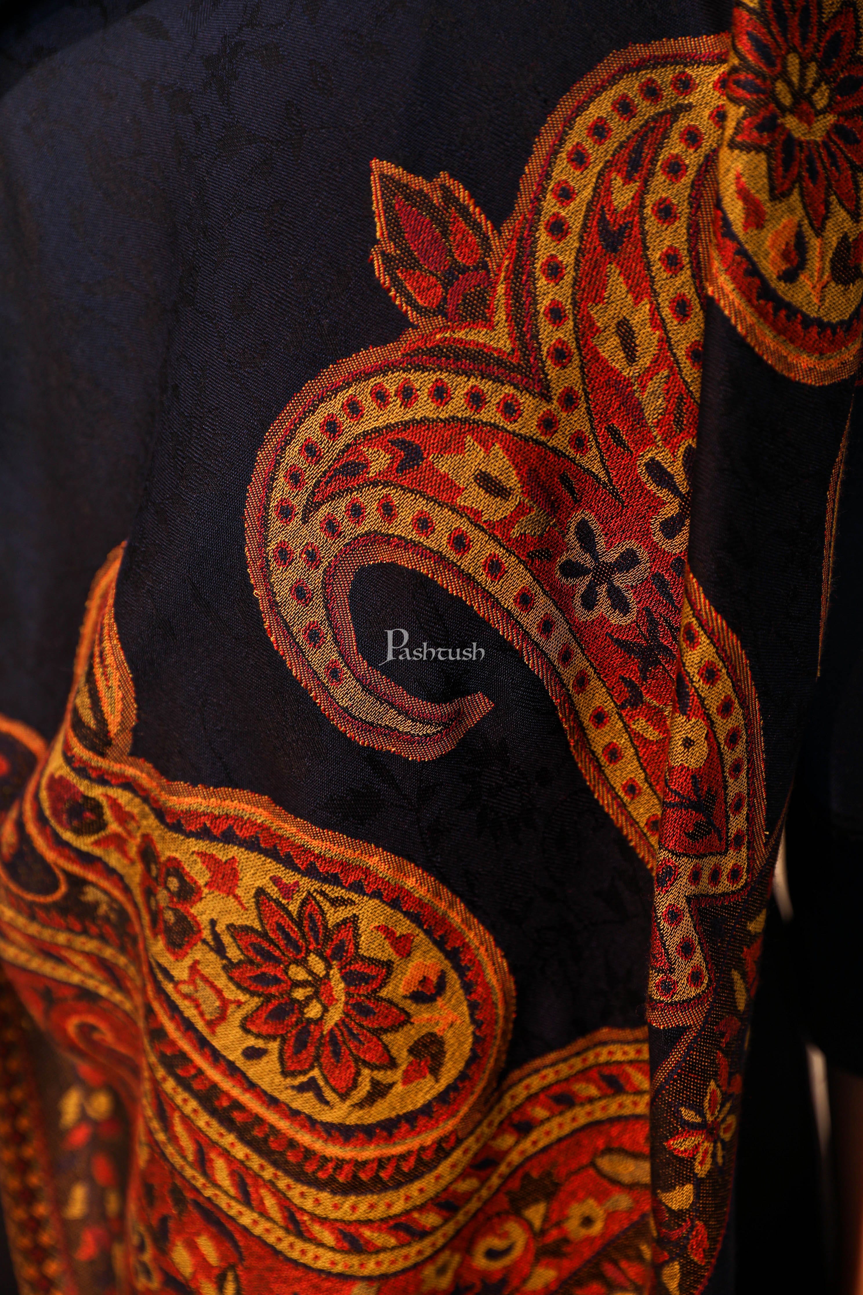 Pashtush Women's Antique Scarf, Extra Soft Bamboo Stole - Image 2