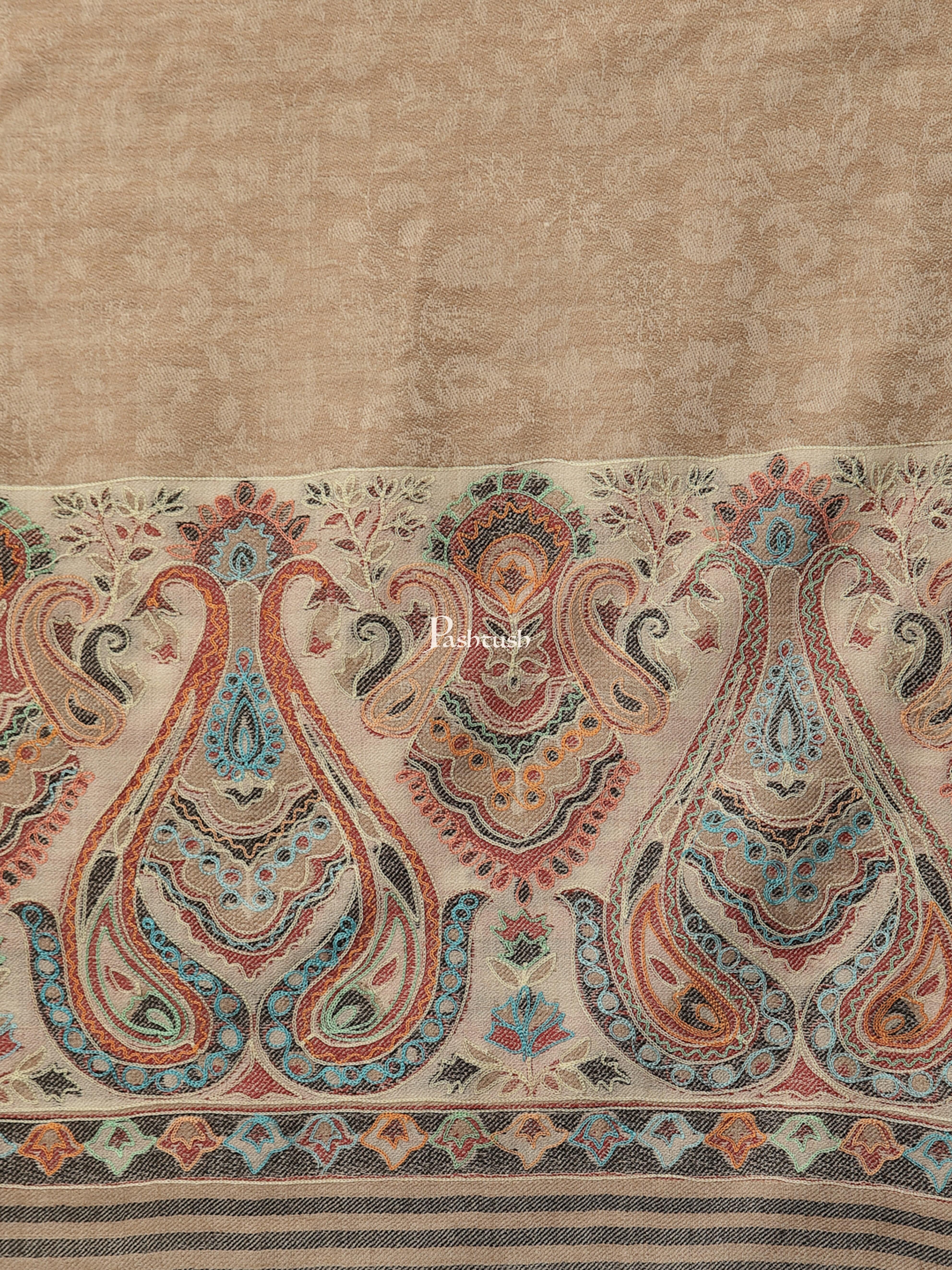 Pashtush Womens Fine Wool Shawl, With Ethnic Palla Weave - Image 2