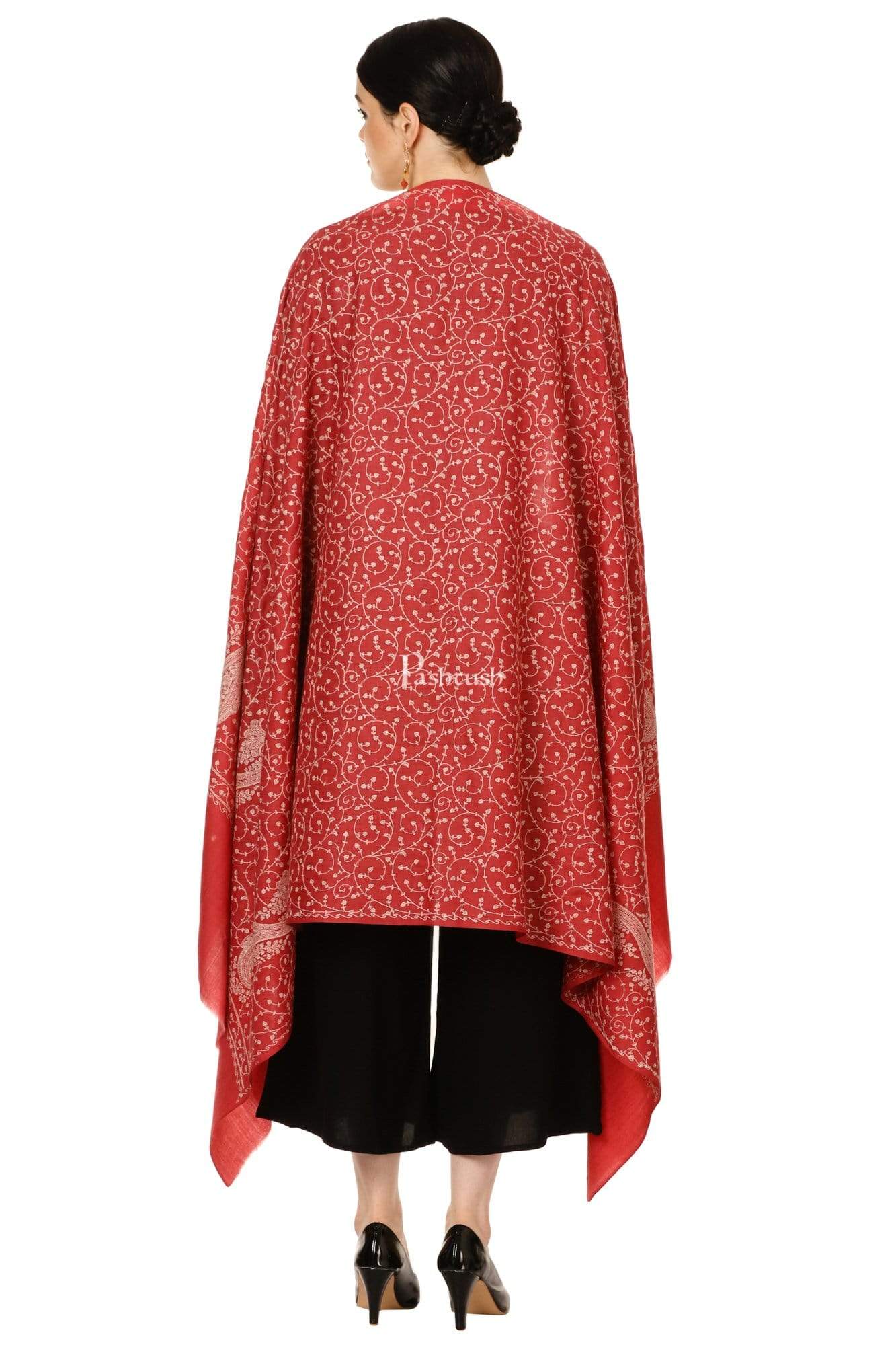 Pashtush Womens Shawl With Tone On Tone Embroidery, Soft And Warm, Light Weight - Image 5
