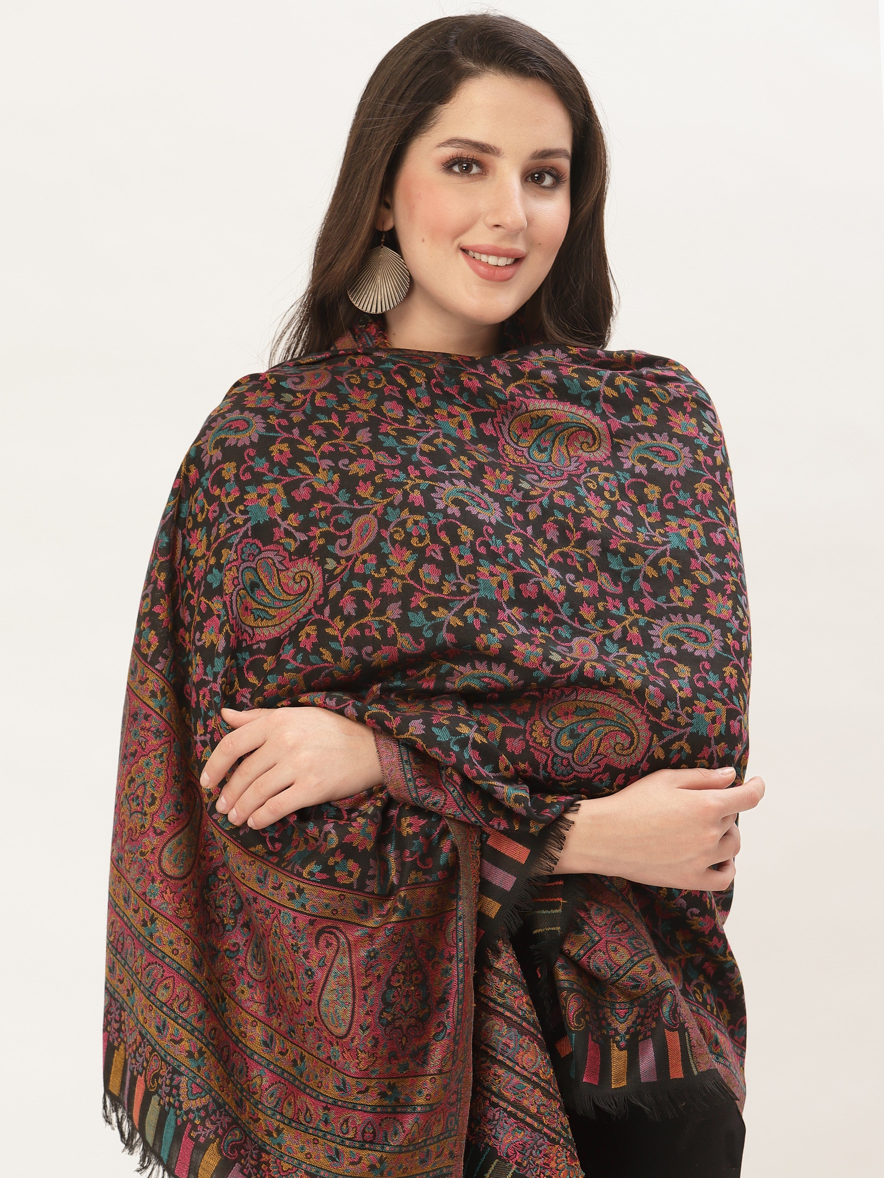 Pashtush Womens Woollen Kaani Design Shawl, Soft And Warm, Light Weight - Image 6