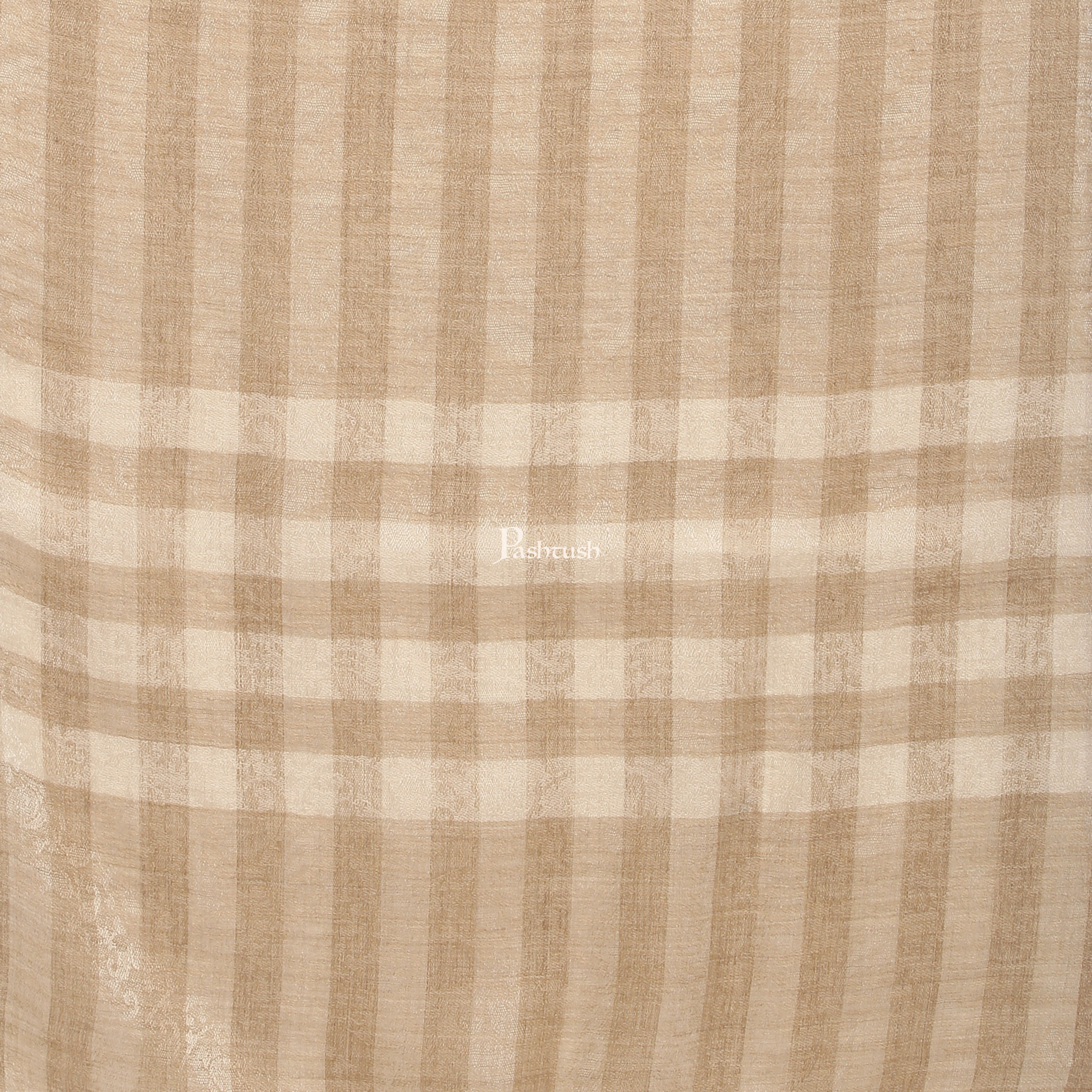 Pashtush His And Her Gift Set Of Check Stripe Stoles With Premium Gift Box Packaging, Black and Beige - Image 11
