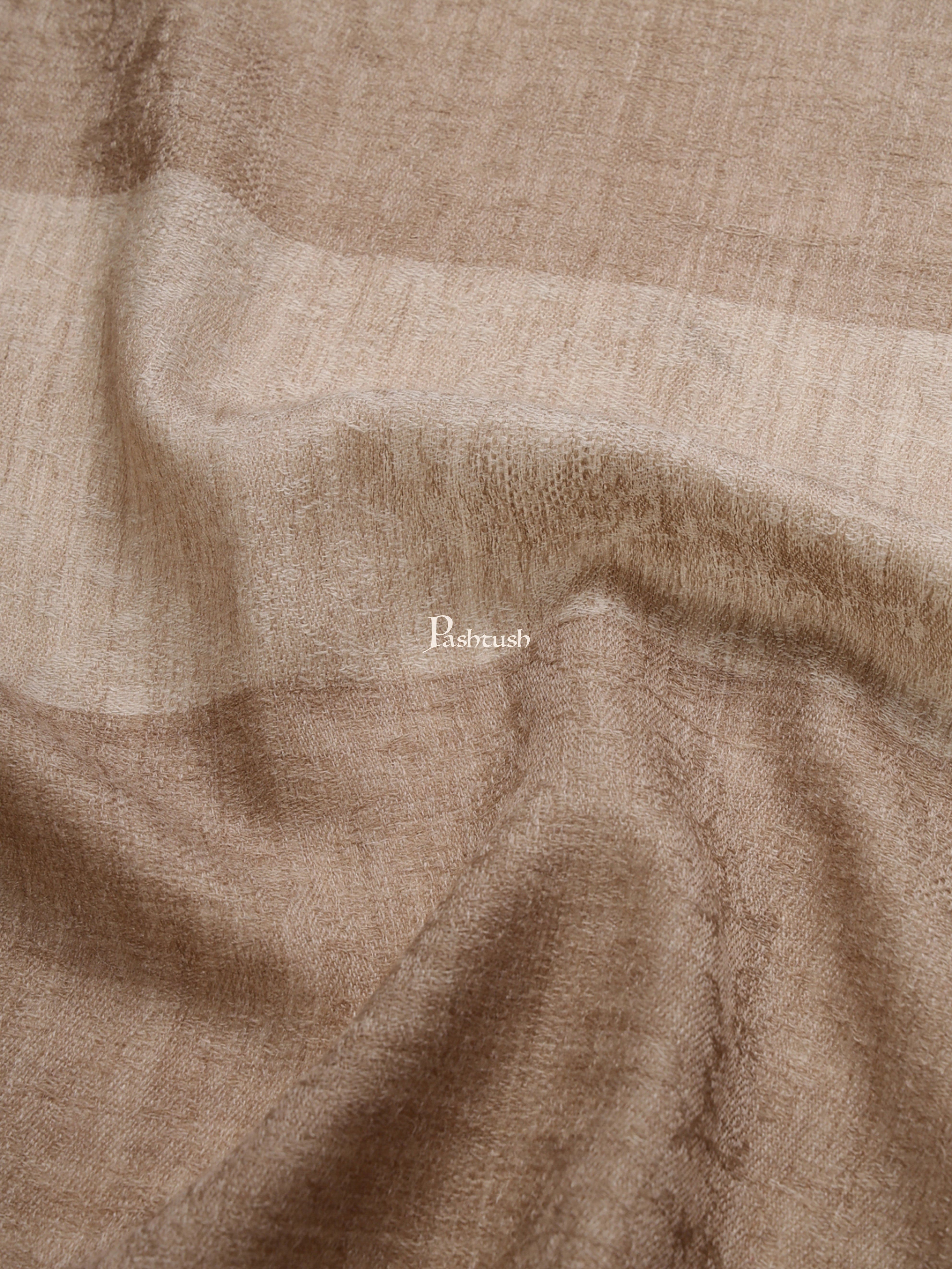 Pashtush His And Her Gift Set Of Extra Fine Wool Stole And Embroidery Shawl With Premium Gift Box Packaging, Beige and Pink - Image 5