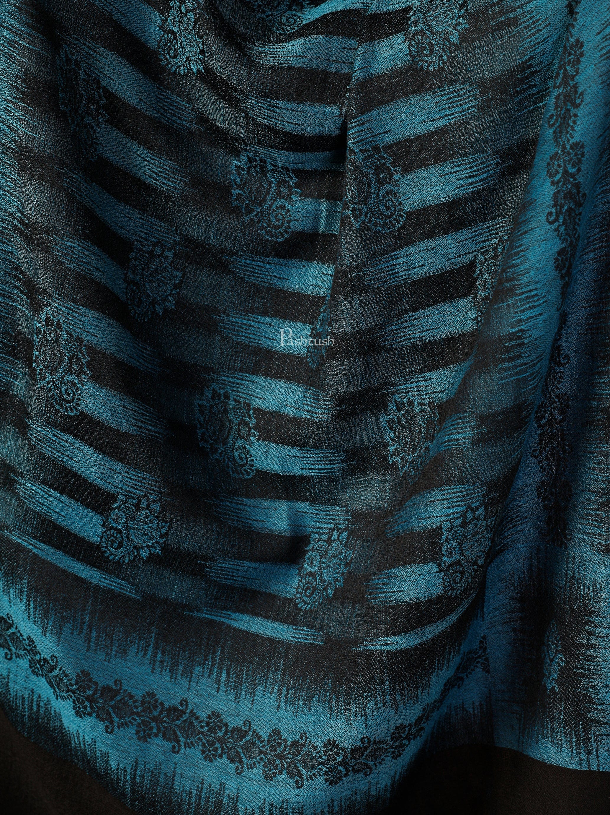 Pashtush His And Her Gift Set Of Ikkat Design Stoles With Premium Gift Box Packaging, Maroon and Pacific Blue - Image 10