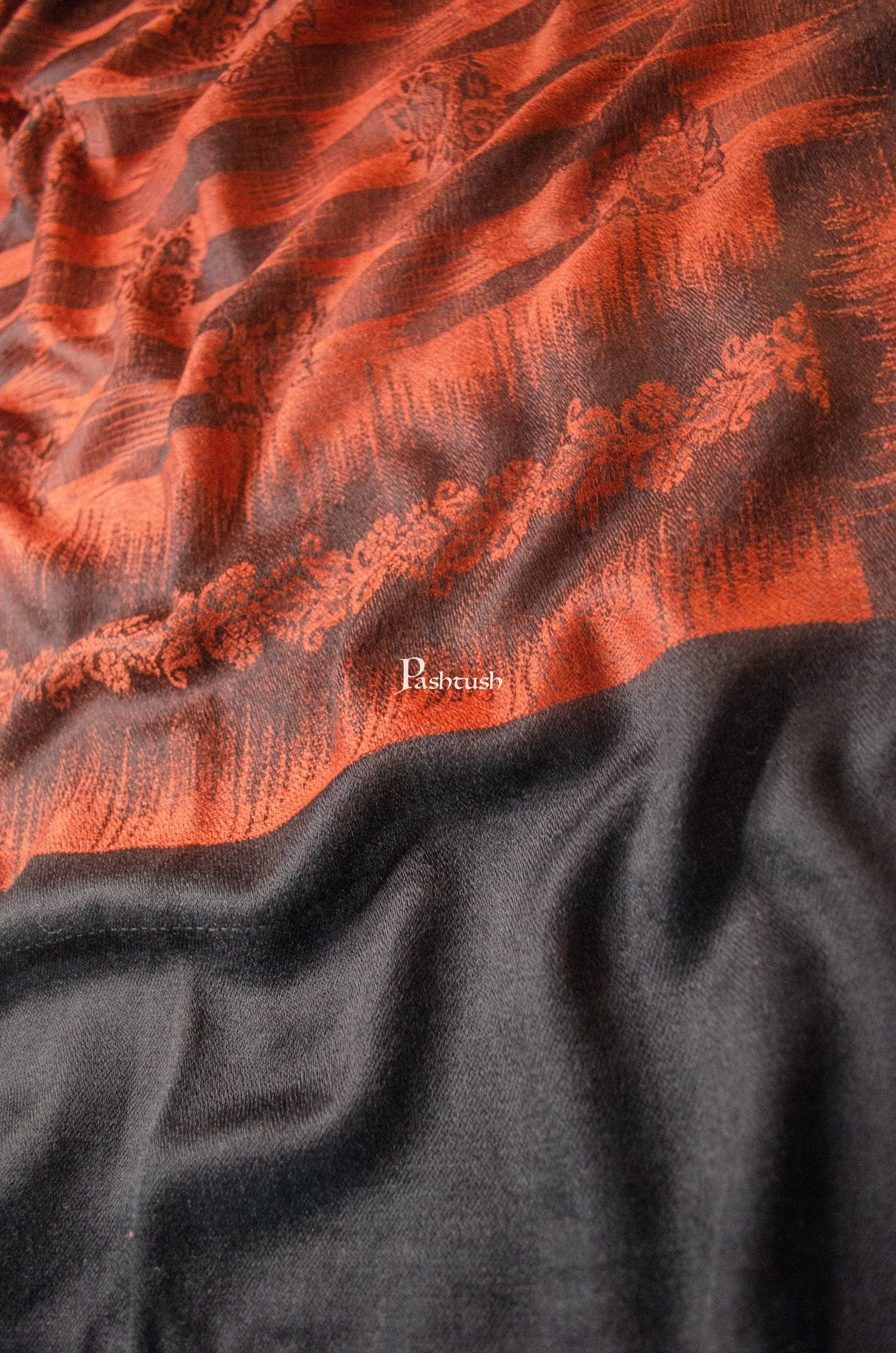Pashtush His And Her Gift Set Of Ikkat Design Stoles With Premium Gift Box Packaging, Orange and Green - Image 3