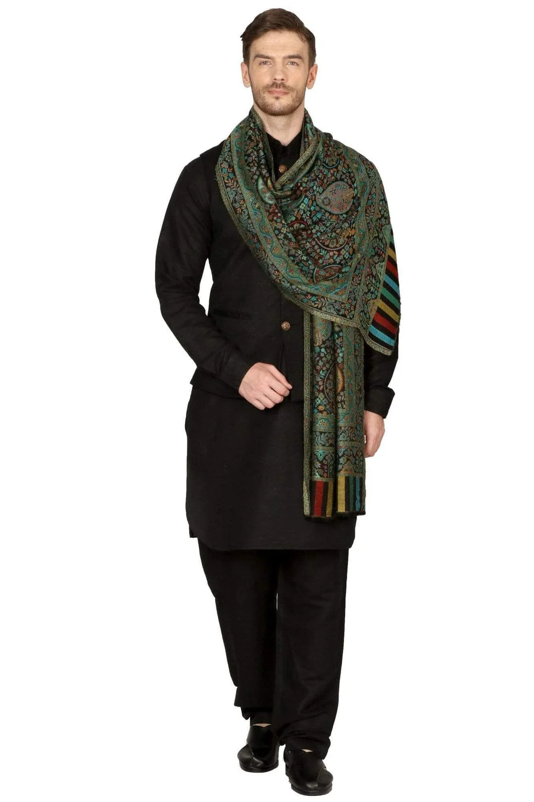 Pashtush His And Her Gift Set of Mens Bamboo Stole and Womens Cashmere Stole, Premium Gift Box Packaging, Multicolour - Image 4
