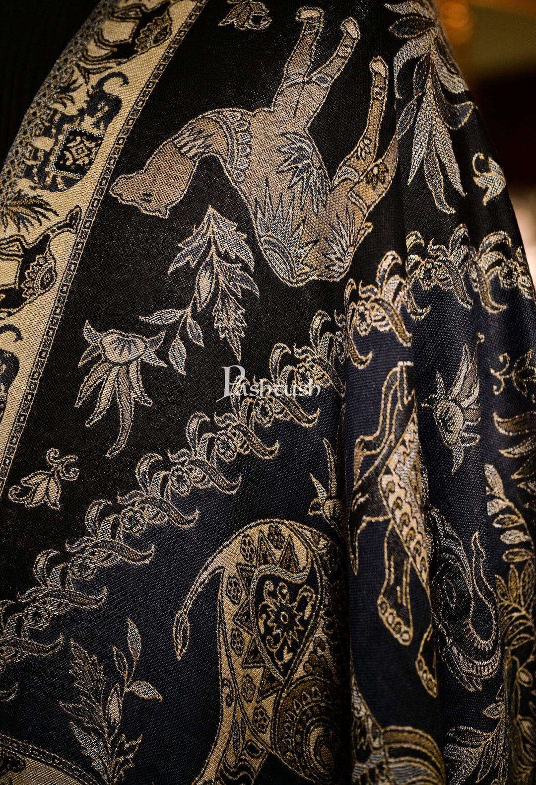 Pashtush His And Her Set Of Bamboo Stoles, Premium Gift Box Packaging, Black and Multicoloured - Image 4