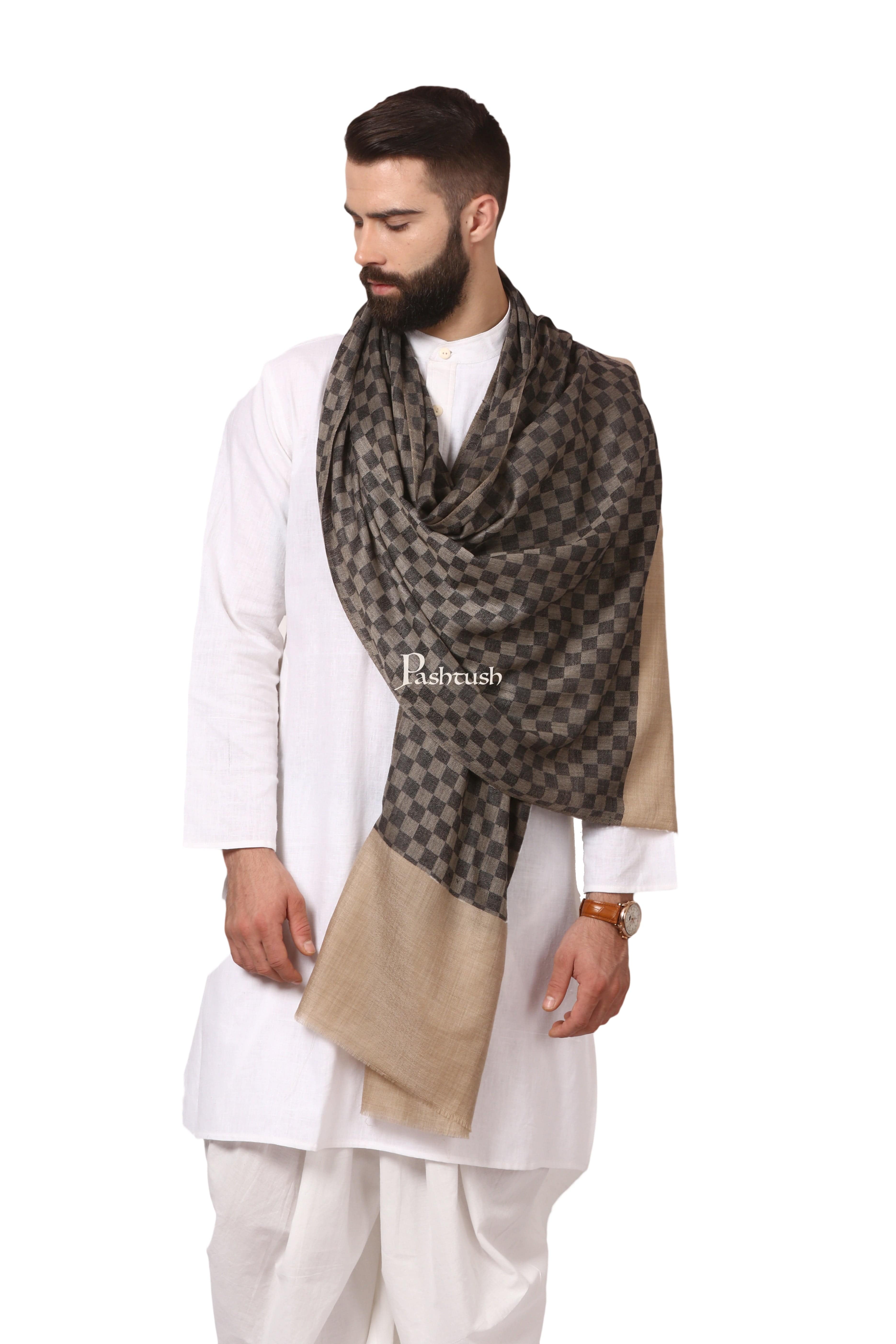 Pashtush His And Her Set Of Checkered Stoles With Premium Gift Box Packaging, Black And Powder Pink - Image 3