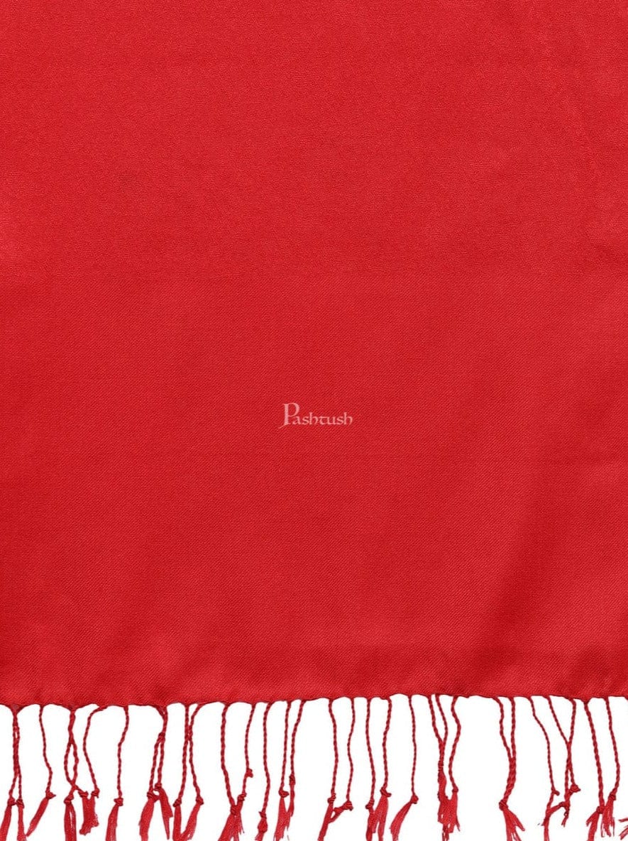 Pashtush His And Her Set Of Fine Wool Self Stoles With Premium Gift Box Packaging, Black and Scarlet Red - Image 9