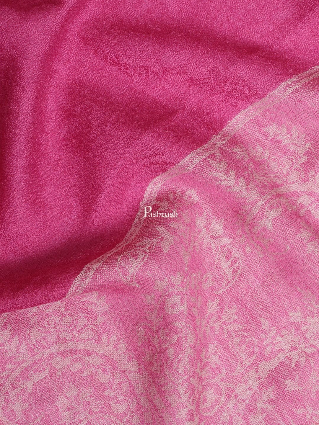 Pashtush His And Her Set Of Fine Wool Stoles, Premium Gift Box Packaging, Maroon and Pink - Image 9
