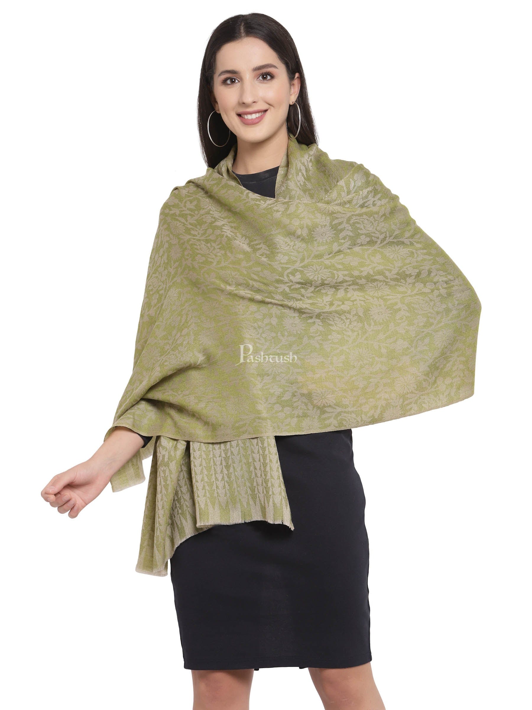 Pashtush His And Her Set Of Fine Wool Stoles, Premium Gift Box Packaging, Purple and Green - Image 10