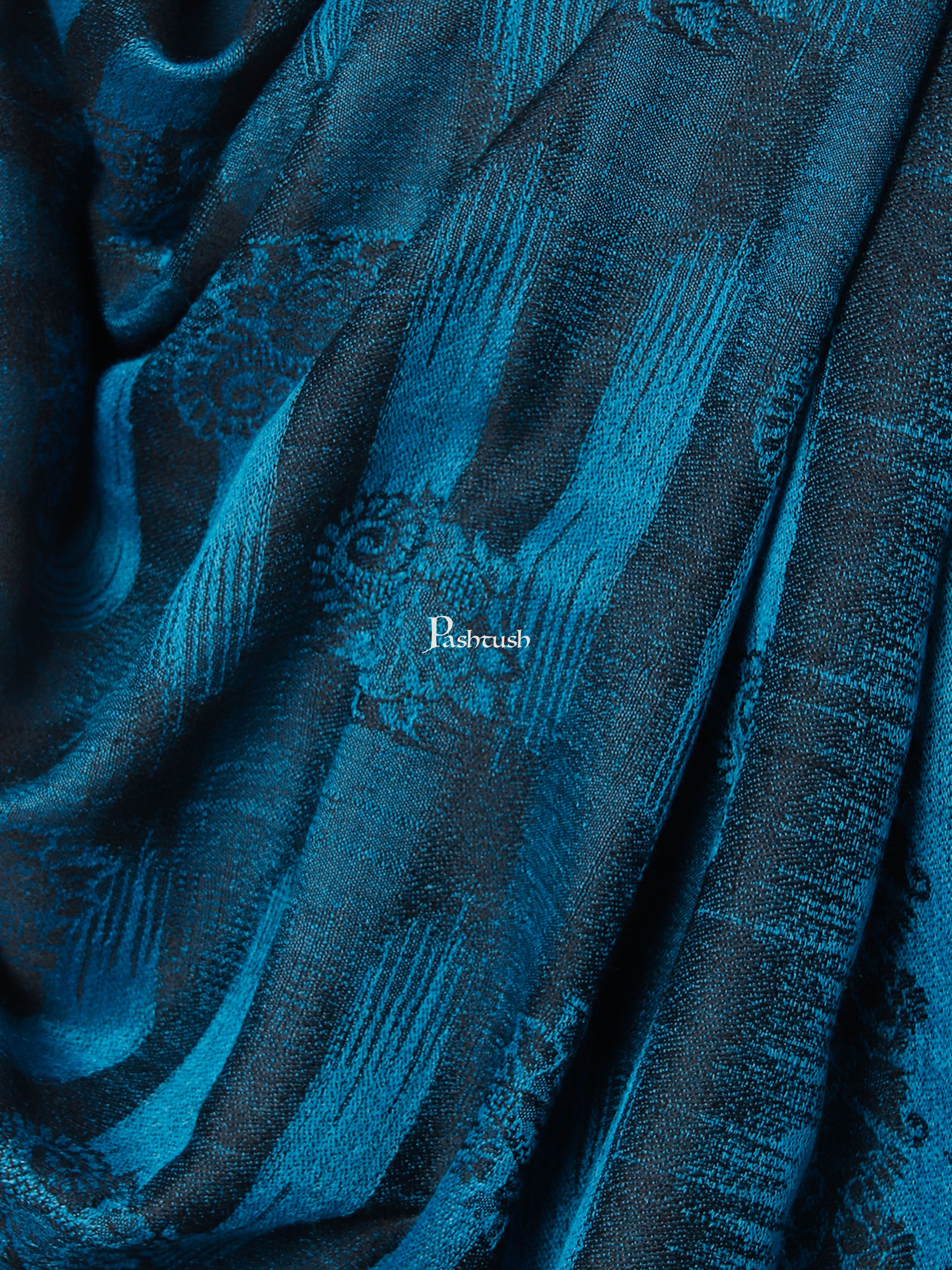 Pashtush His And Her Set Of Ikkat Design Stoles With Premium Gift Box Packaging, Pacific Blue and Maroon - Image 4