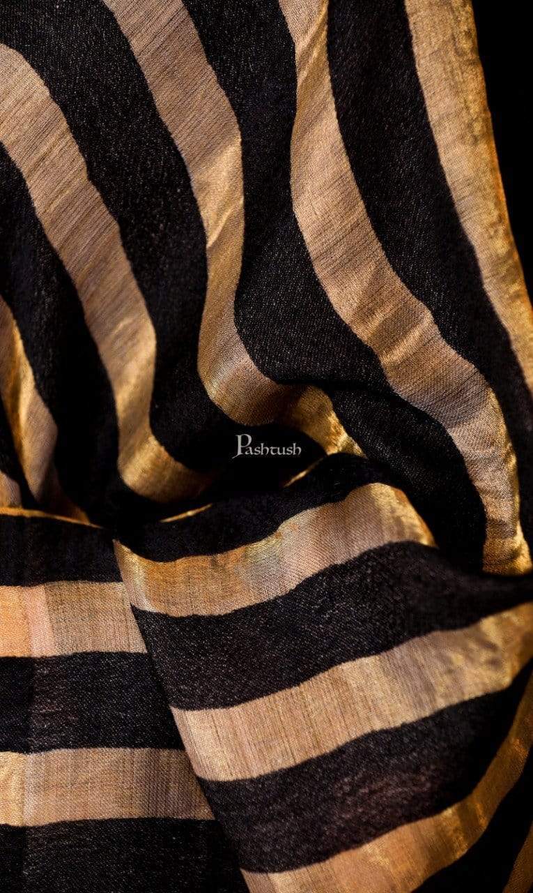 Pashtush His And Her Set Of Mens Fine Wool Stole and Womens Twilight Stole, Premium Gift Box Packaging, Black - Image 10