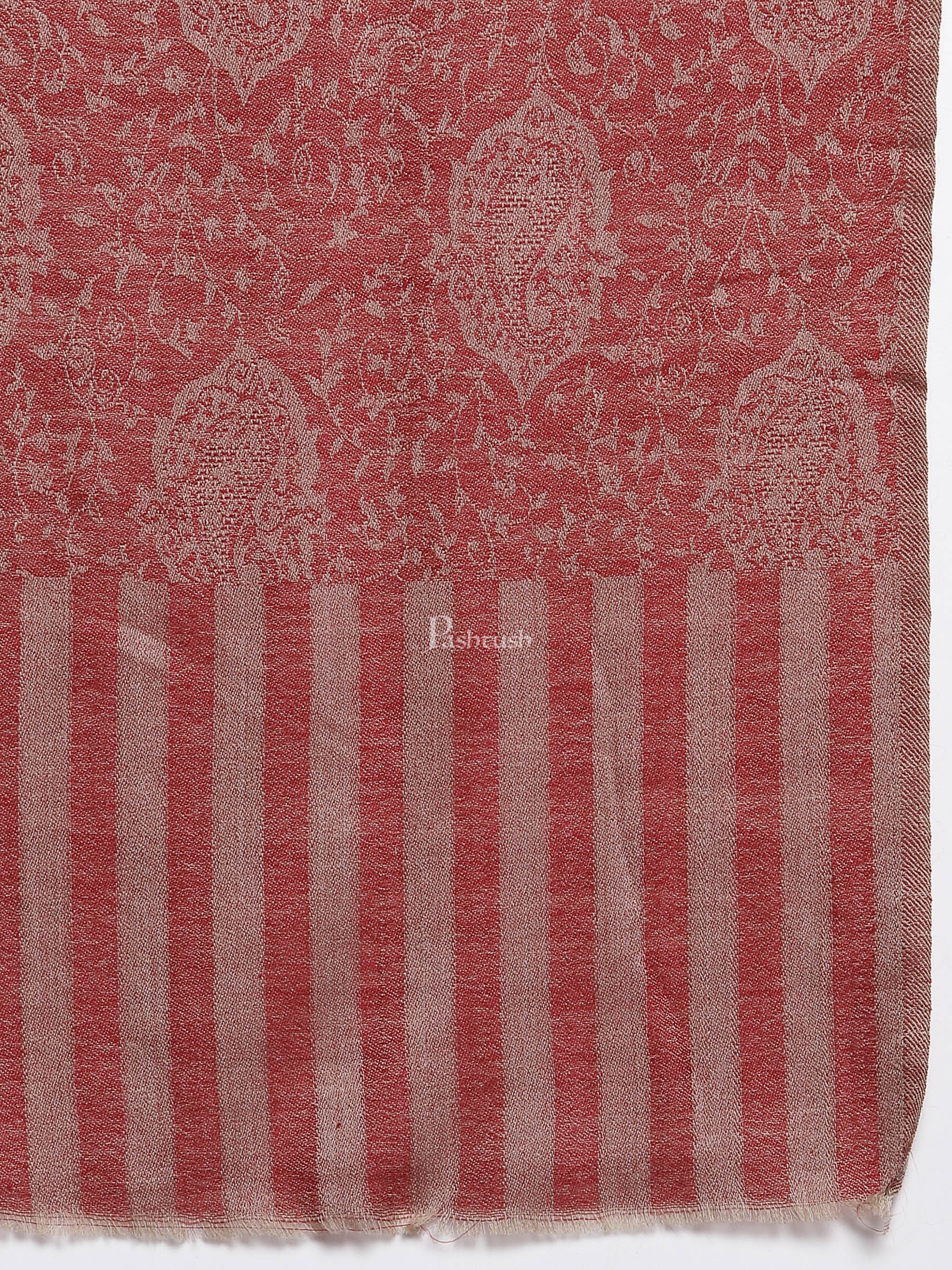 Pashtush His And Her Set Of Self Paisley Weave Stoles With Premium Gift Box Packaging, Black And Ruby - Image 8