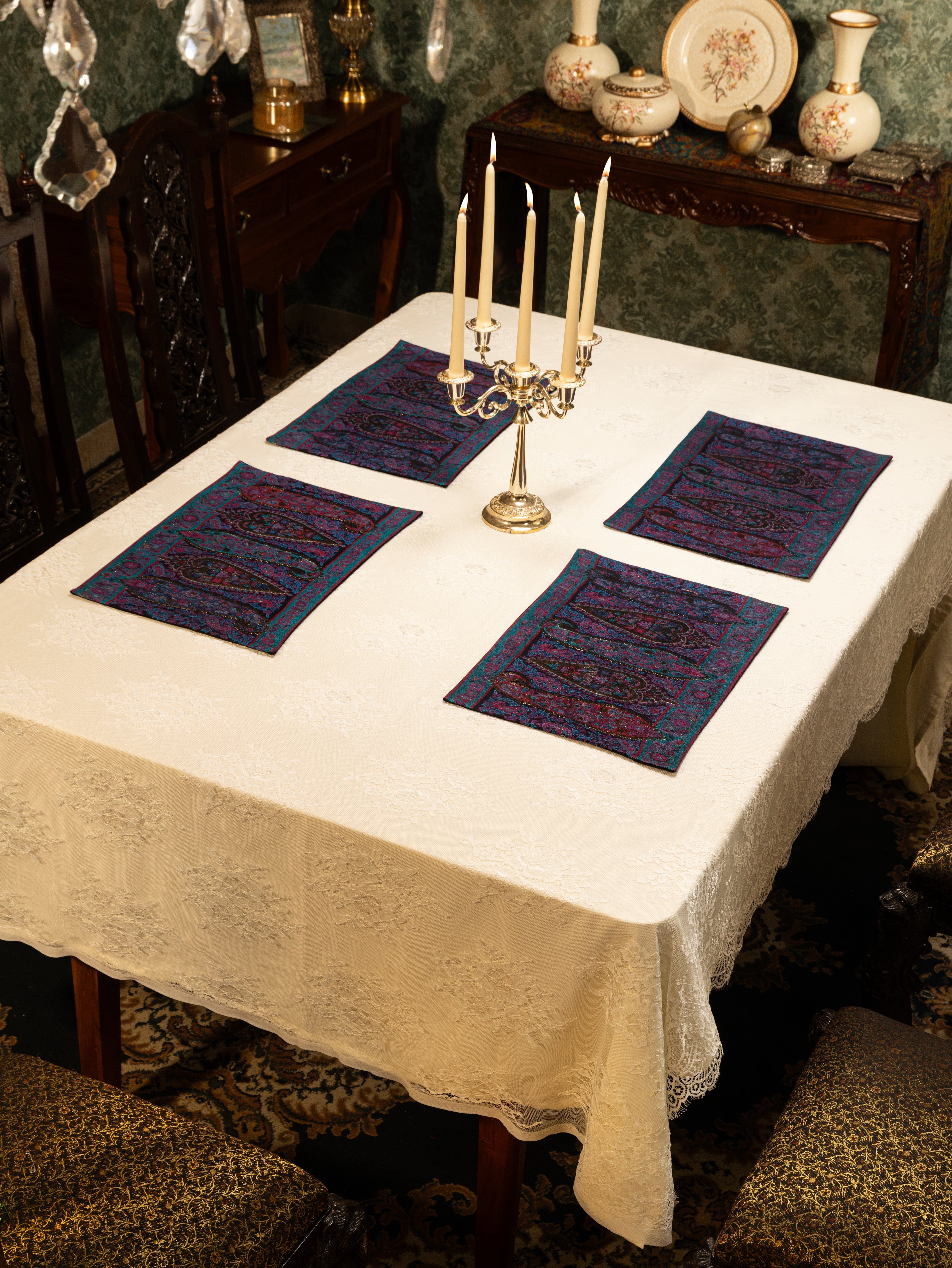 Pashtush Luxury Table Runner with Mats Set, Twilight Collection, Multicolour - Image 6