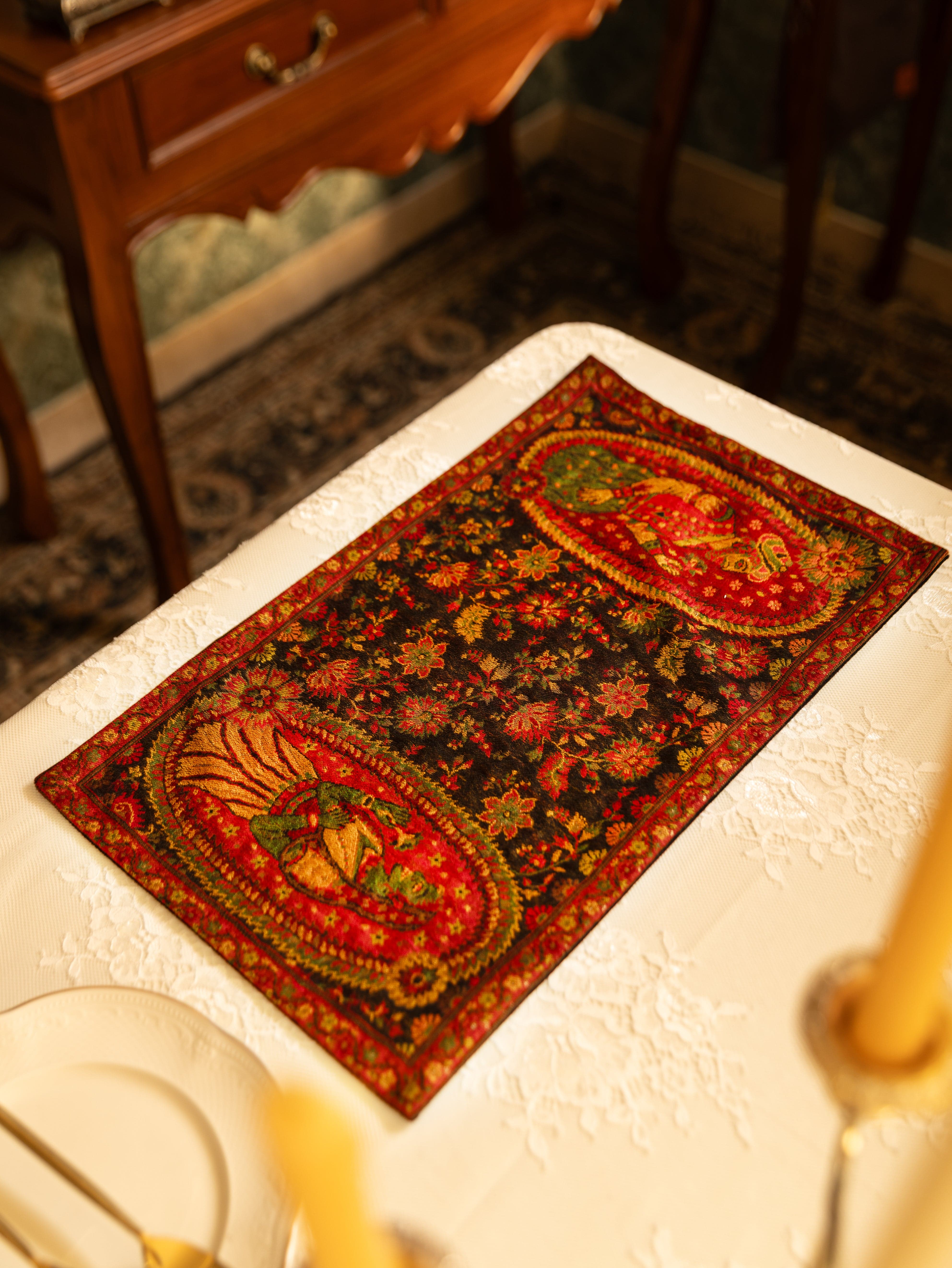 Pashtush Luxury Table Runner with Mats Set, Twilight Collection, Multicolour - Image 3