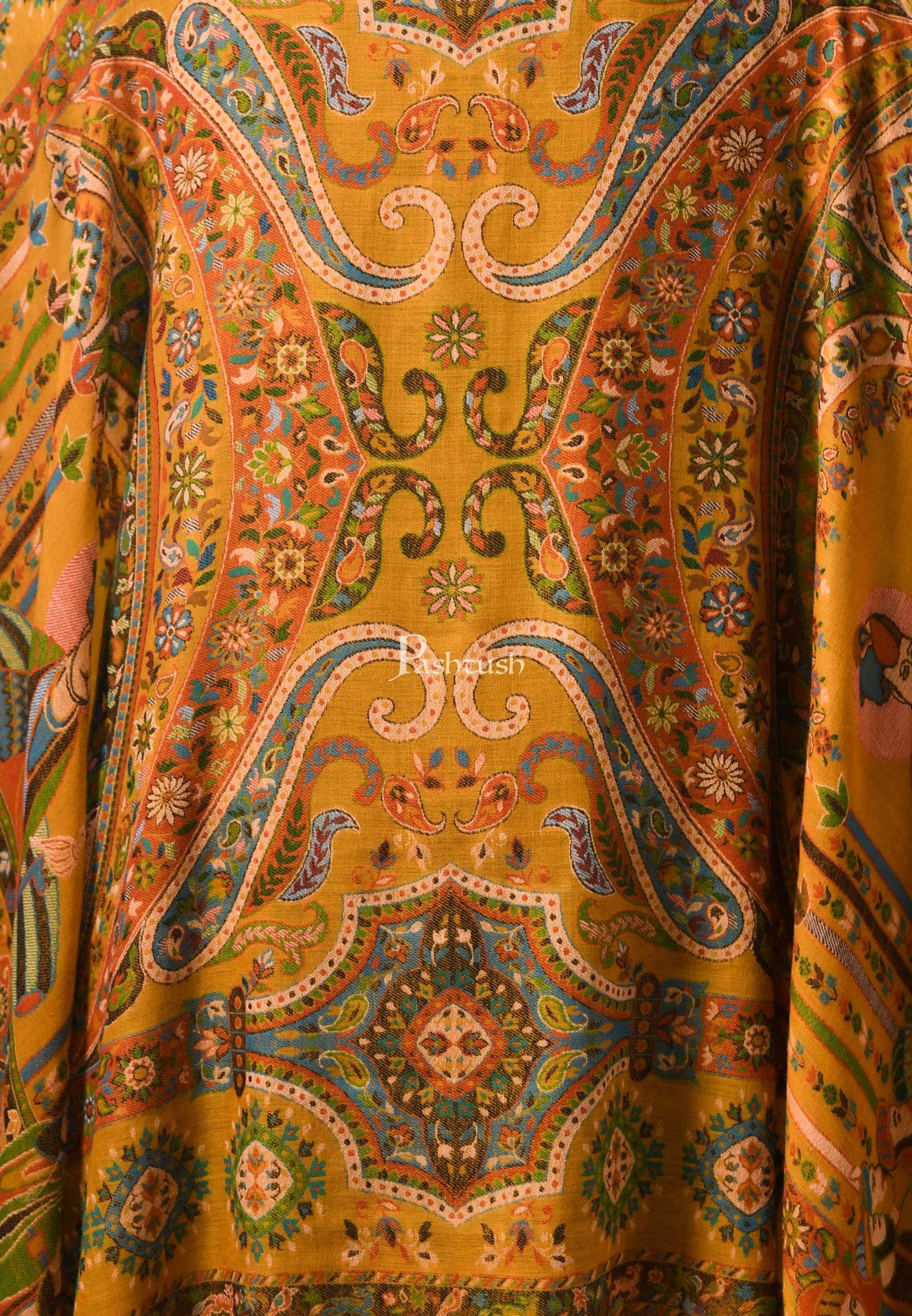 Pashtush Mens 100% Pure Wool Darbar Design Stole, With Woolmark Certification - Image 2