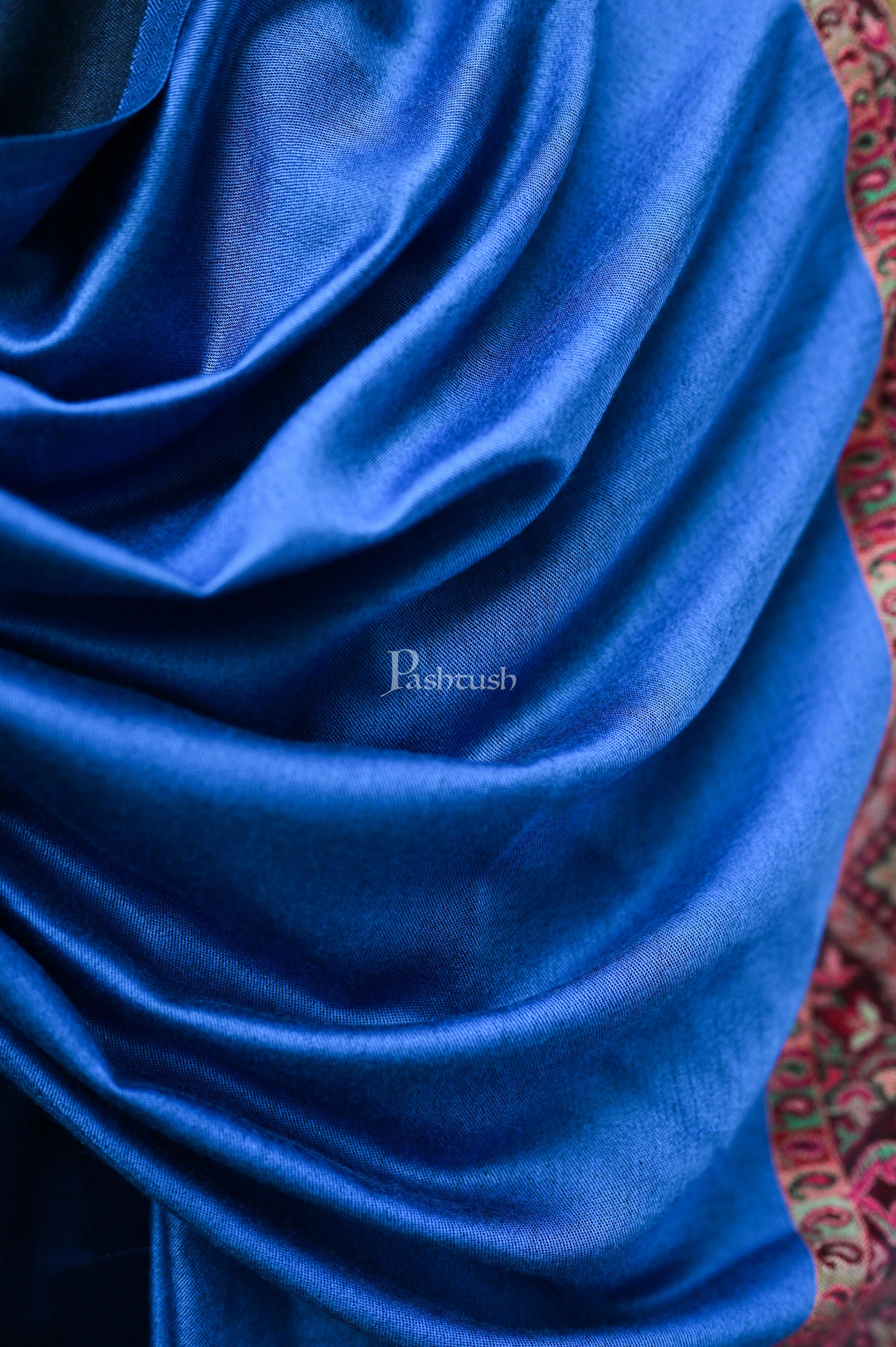 Pashtush Mens Bamboo Scarf, Woven Paisley Soft And Natural, Cobalt Blue - Image 3