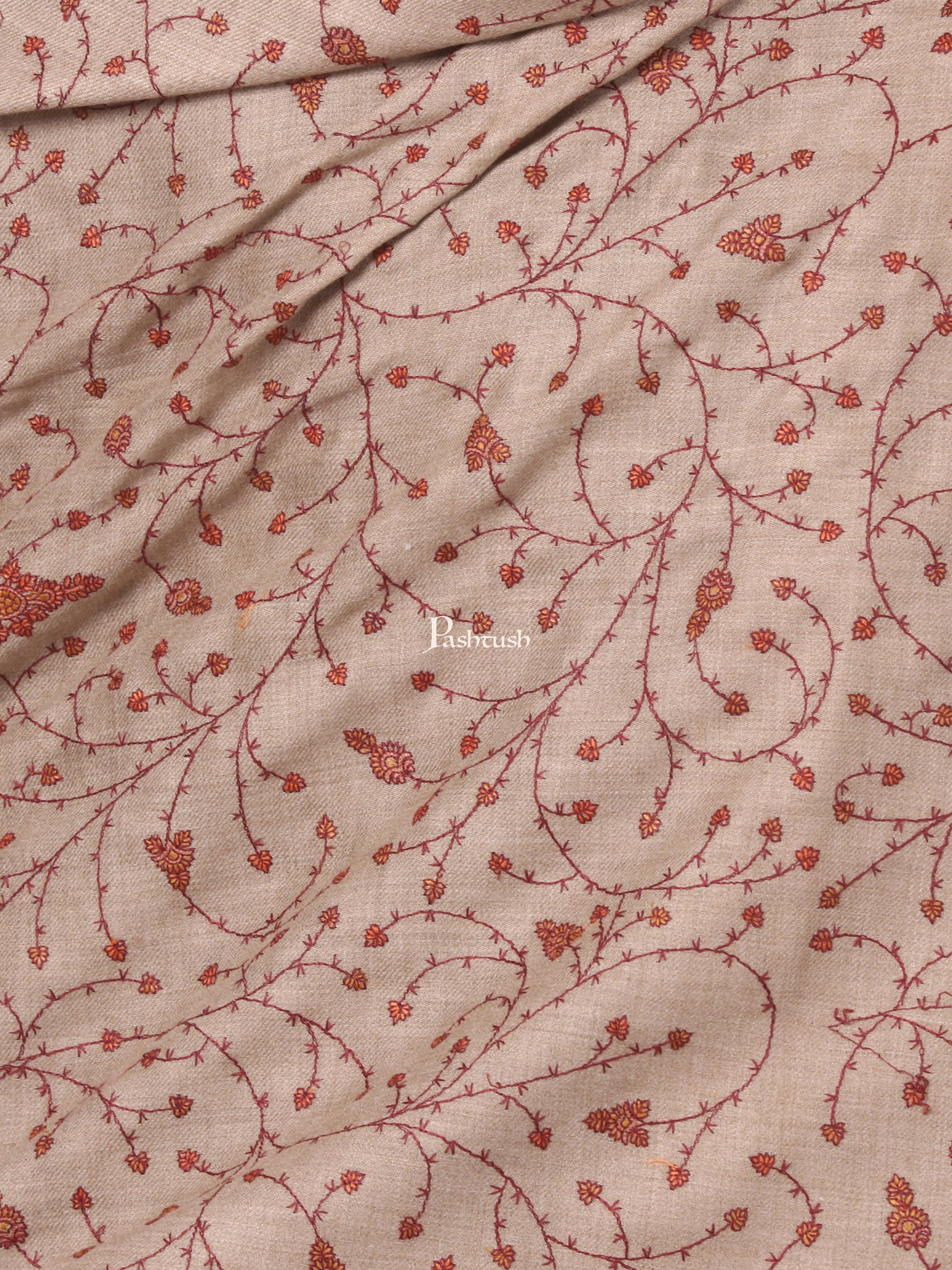 Pashtush Mens Heavy Embroidered Shawl In Extra Fine Wool Shawl - Image 2