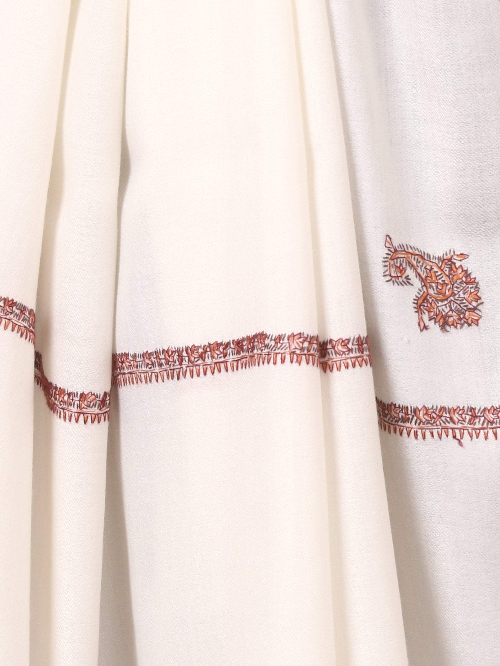 Pashtush Mens Kingri Shawl, Hand Embroidery Shawl, Full Size (White) - Image 4