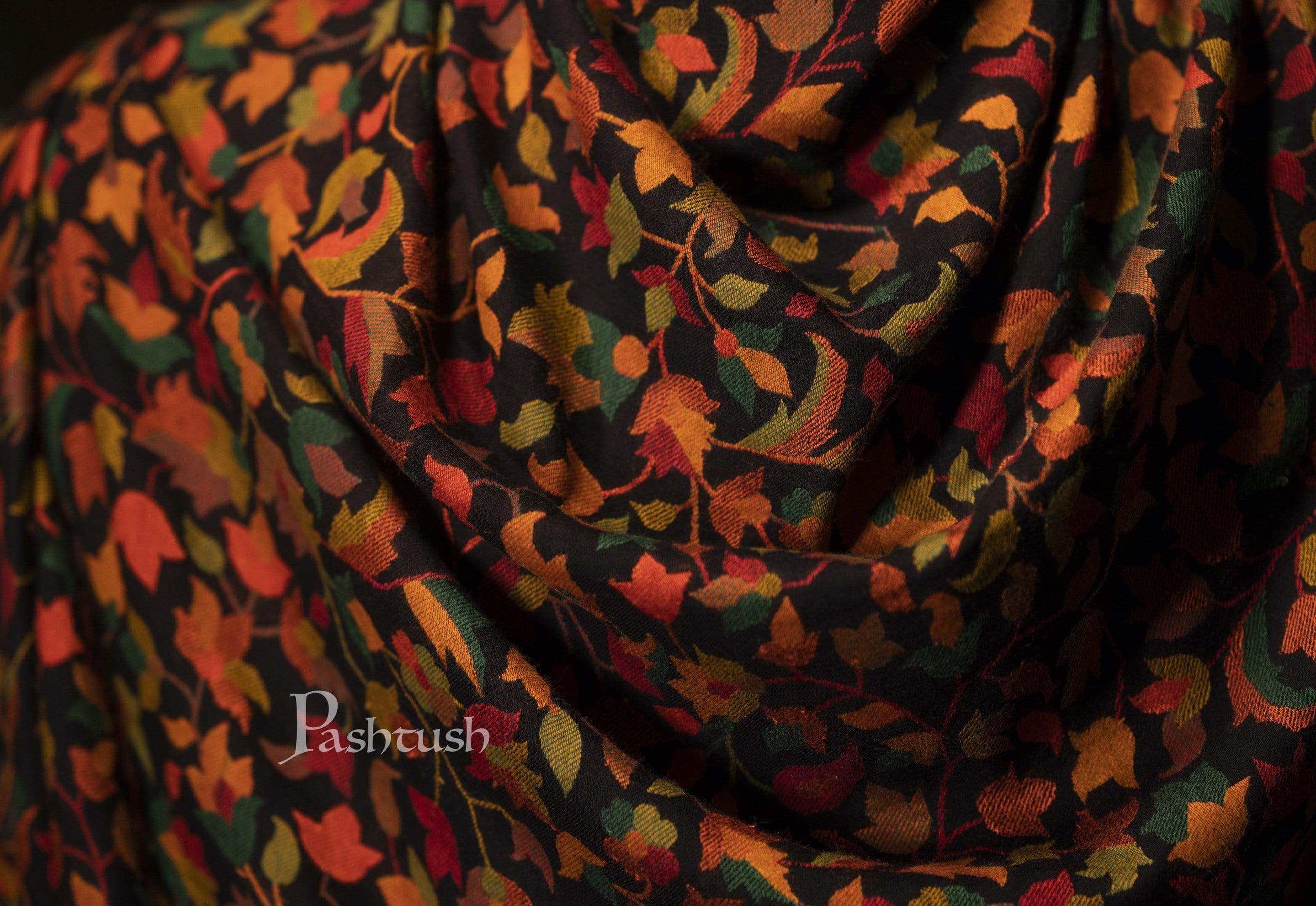 Pashtush Mens Extra Soft Wool, Ethnic Weave Stole, Fine Wool - Image 6