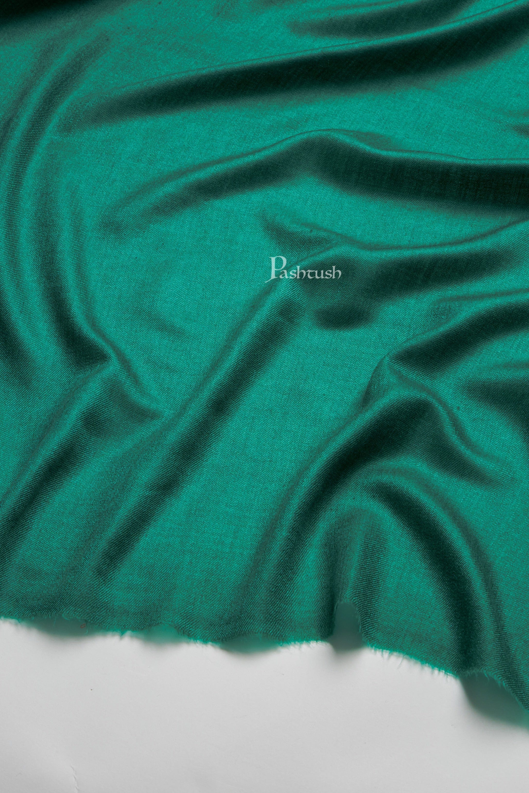 Pashtush Mens Extra Fine Wool Stole,  Design, Bottle Green - Image 2