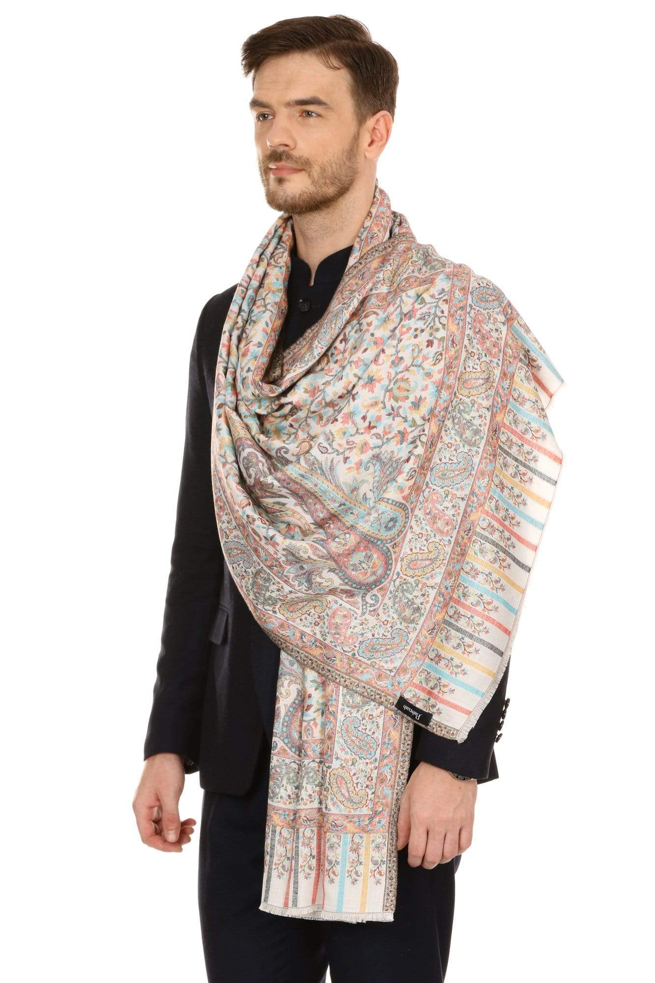 Pashtush Mens Bamboo, Soft Ethnic Stole - Image 8