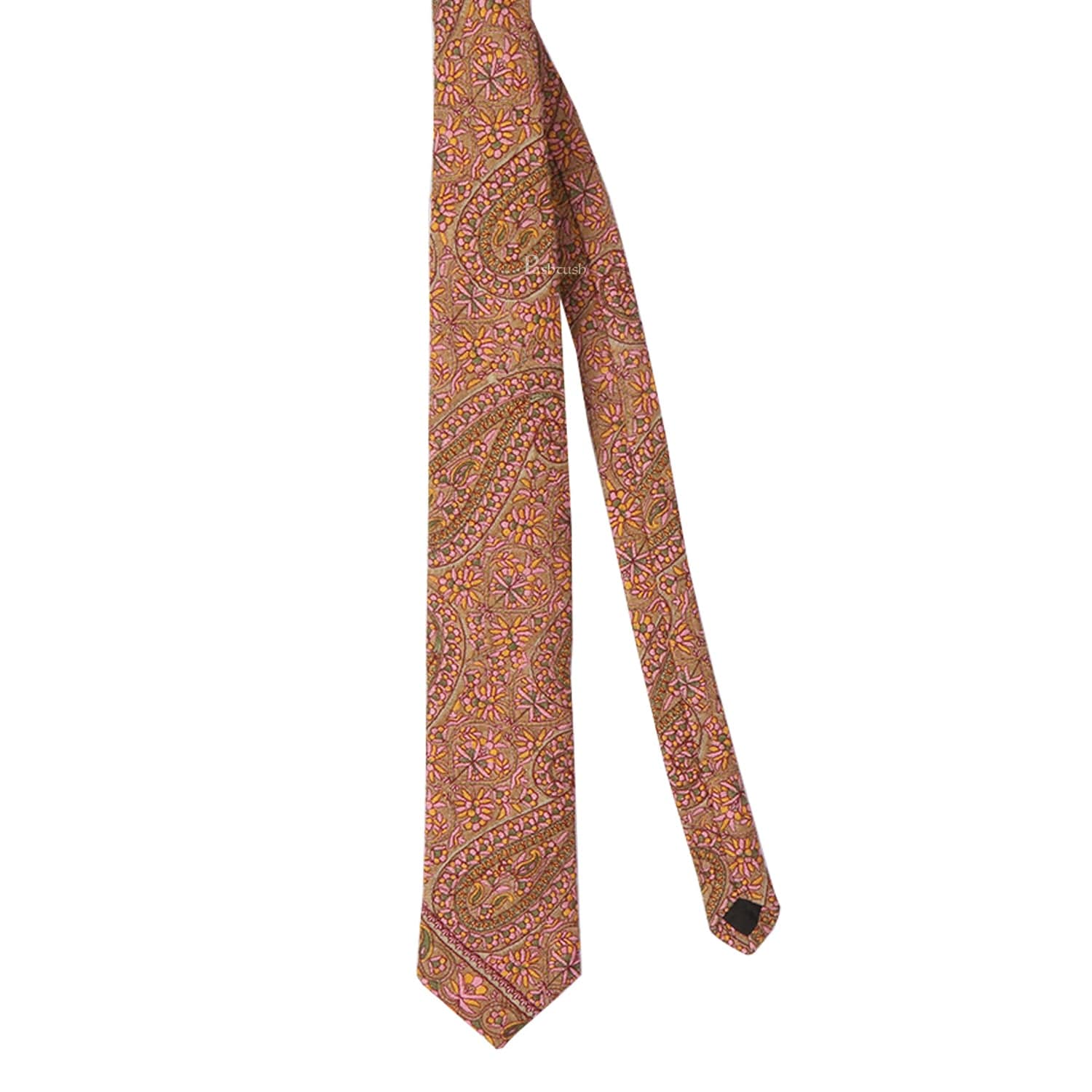 Pashtush mens Fine Wool tie, Needlework Embroidery design, Beige - Image 4