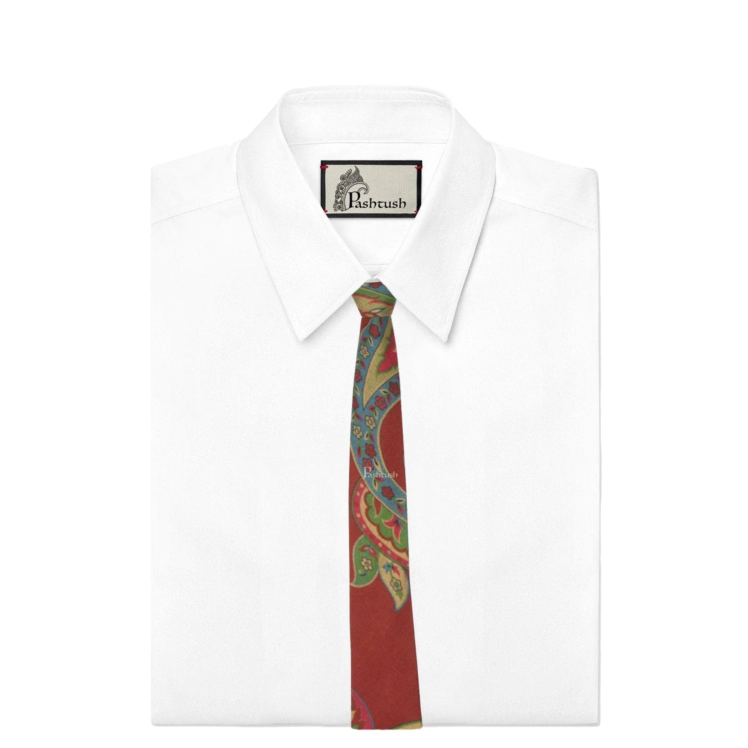 Pashtush mens Fine Wool tie, Printed design, Multicolour - Image 4
