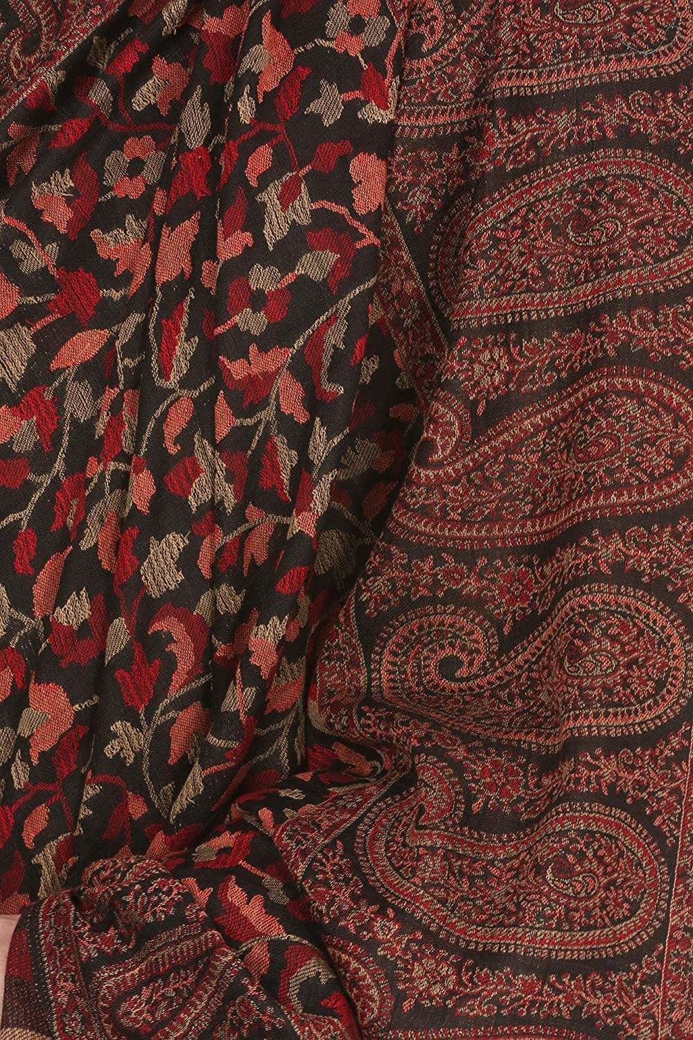 Pashtush Mens Ethnic Shawl, Mens Lohi, Full Size, Blended Wool, Black - Image 11