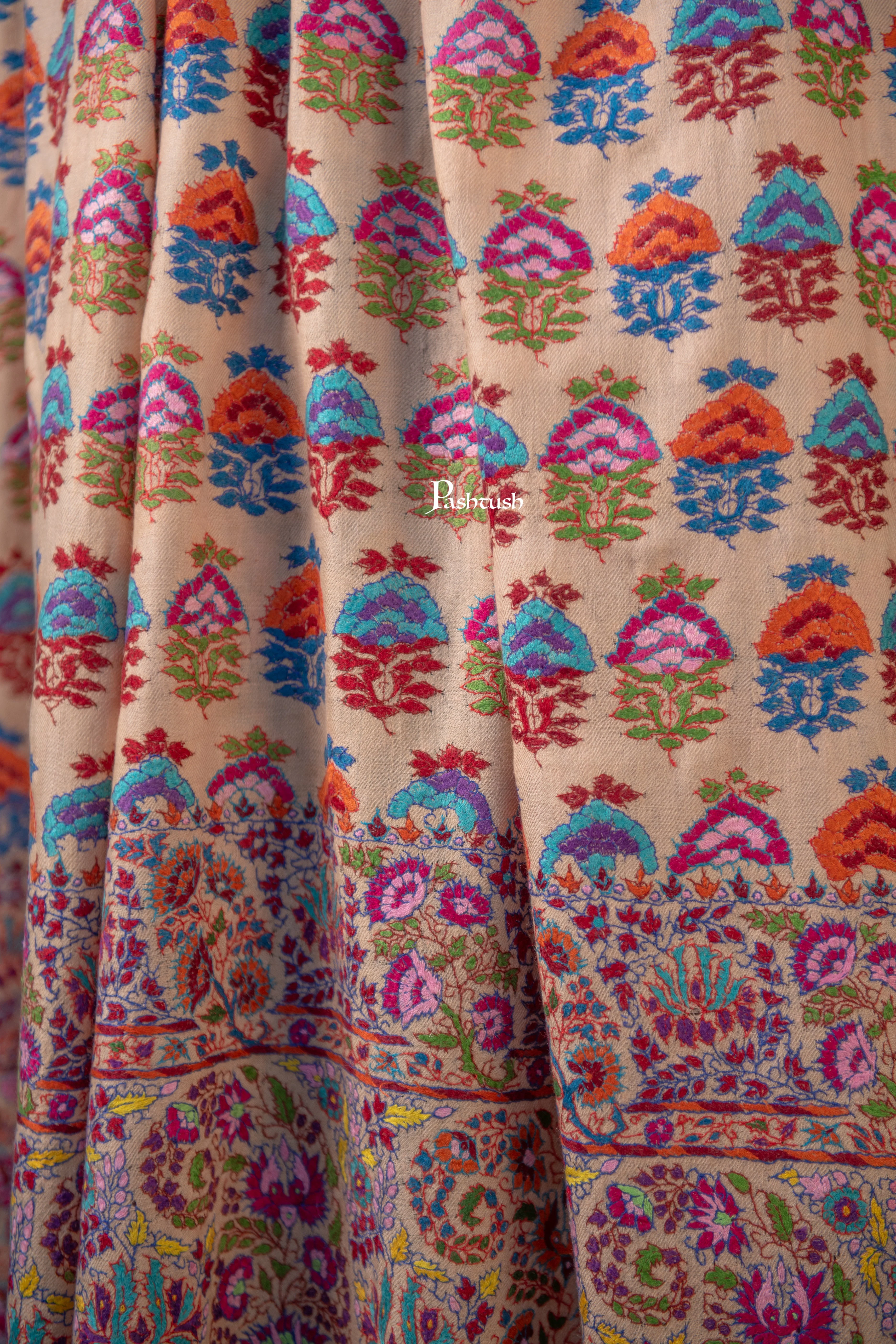 Pashtush Mens Pure Pashmina Shawl, Multicolour - Image 2