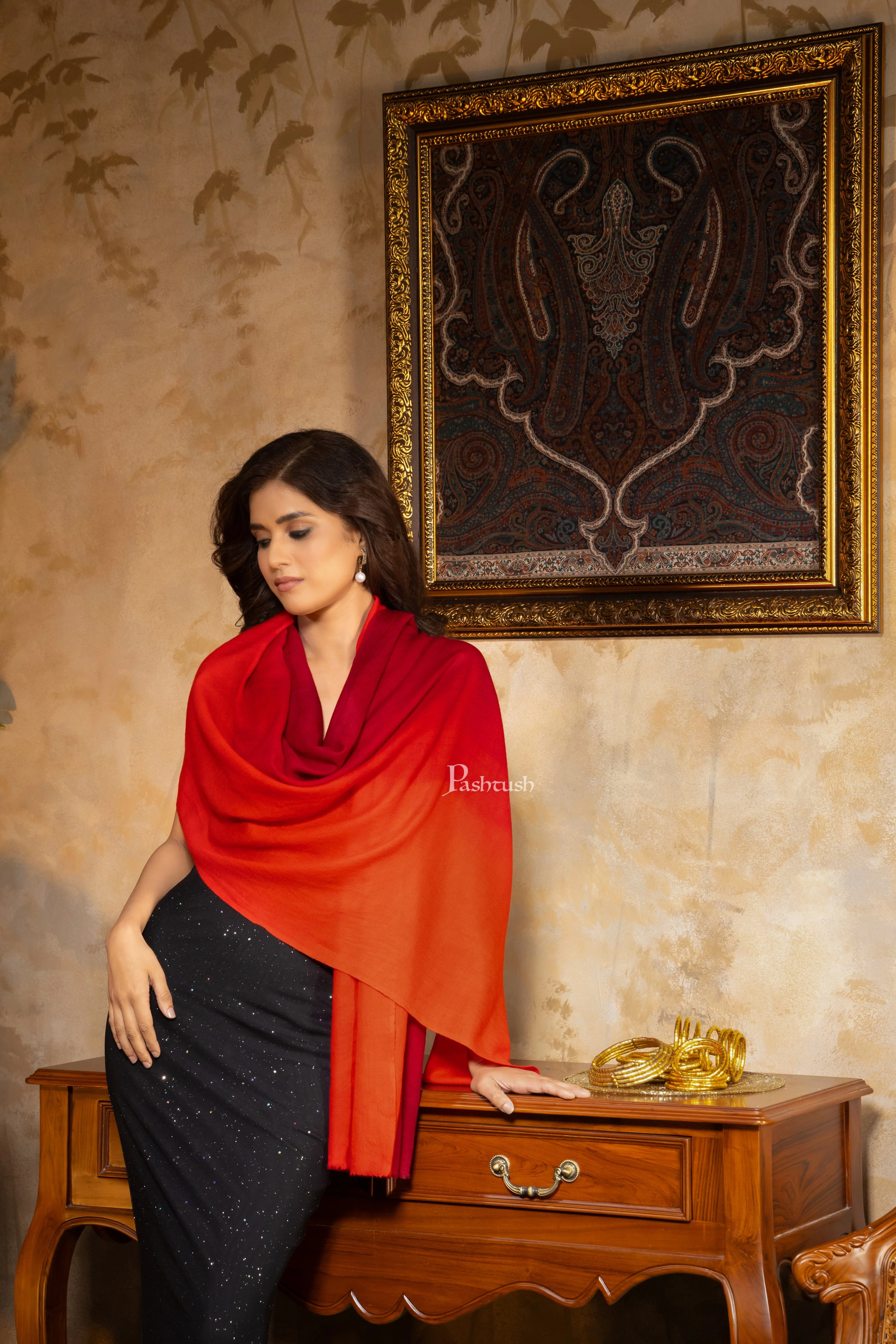 Pashtush Pure Cashmere Ombre Stole, Premium Extra Soft and Warm - Image 5