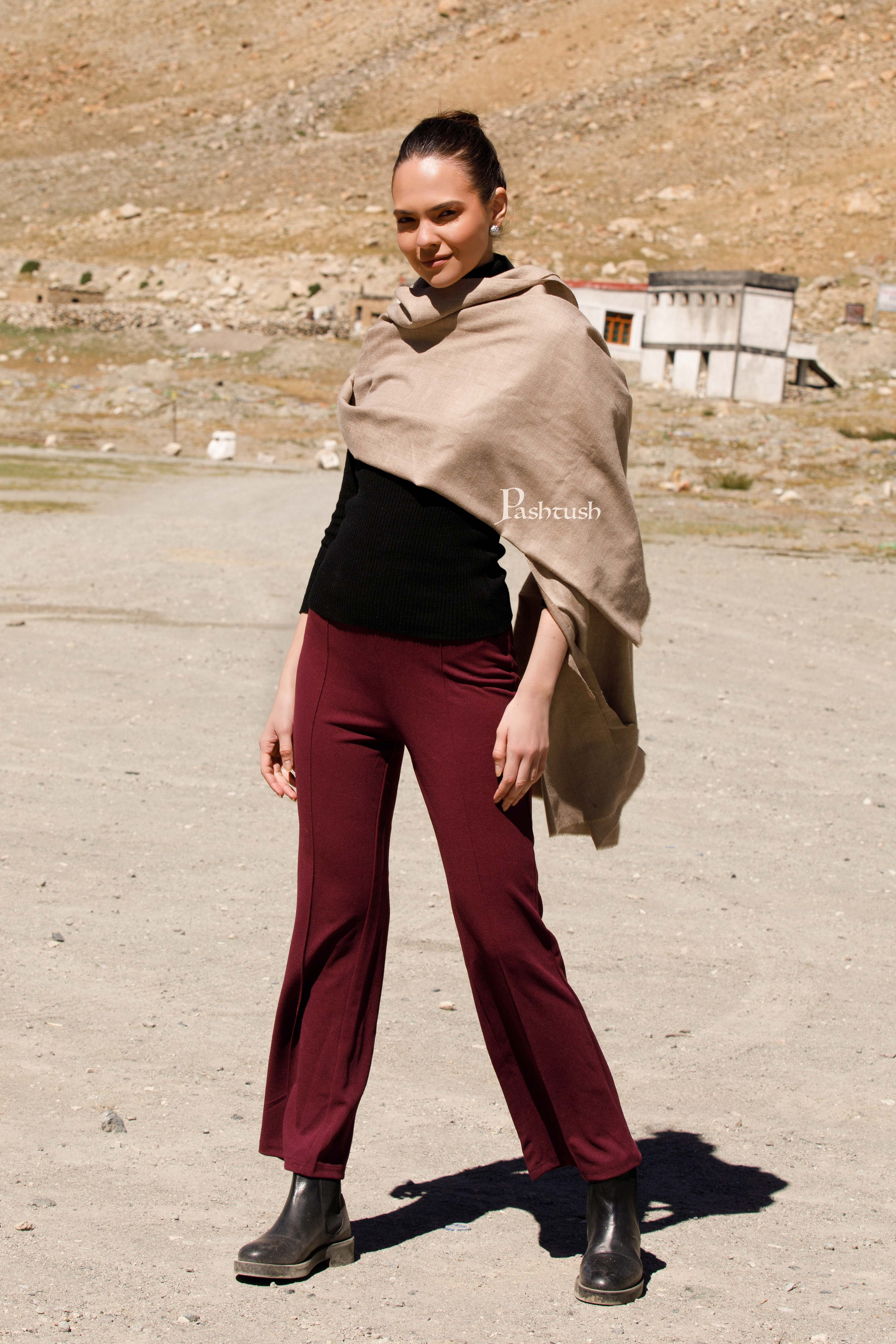Pashtush Pure Pashmina Shawl, Hand Woven, Handmade - Image 6