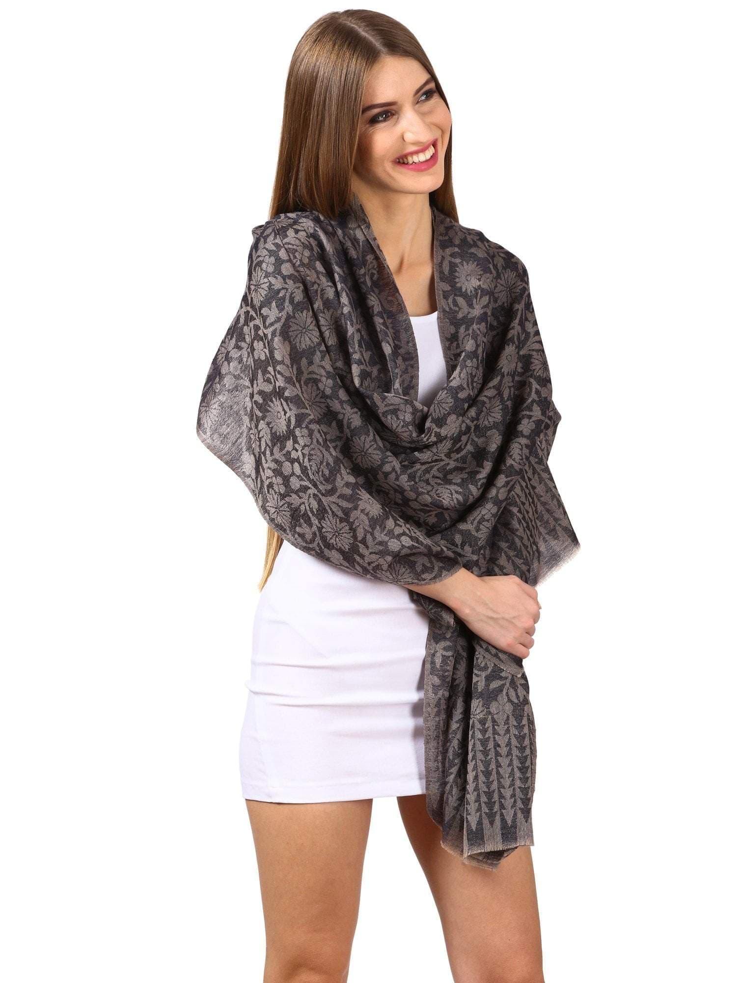 Pashtush Women Extra Fine Wool ,Soft And Warm ,Navy Blue - Image 4