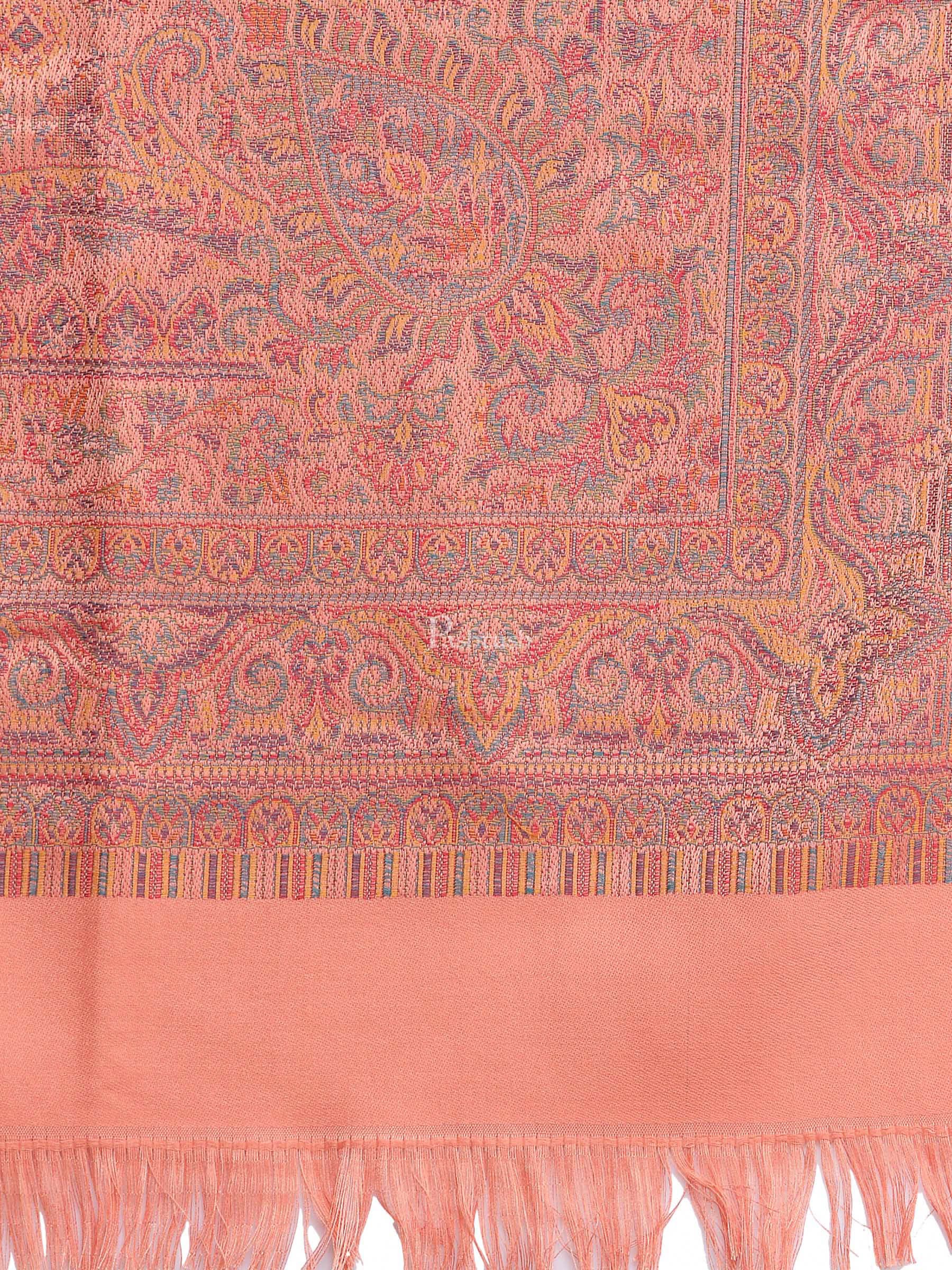 Pashtush Women Peach-Coloured Ethnic Jamawar Shawl - Image 2