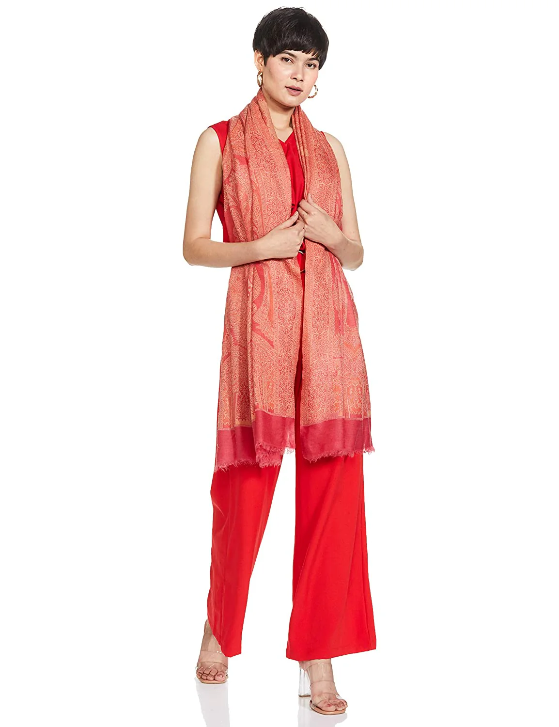 Pashtush Womens Extra Fine Cashmere Wool Shawl, Ultra Light Weight, Jamawar Shawl - Image 5