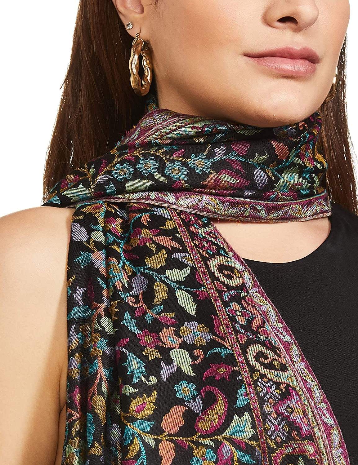 Pashtush Women'S Ethnic Design, Soft Bamboo Scarf, Casual Stoles - Multicoloured - Image 2