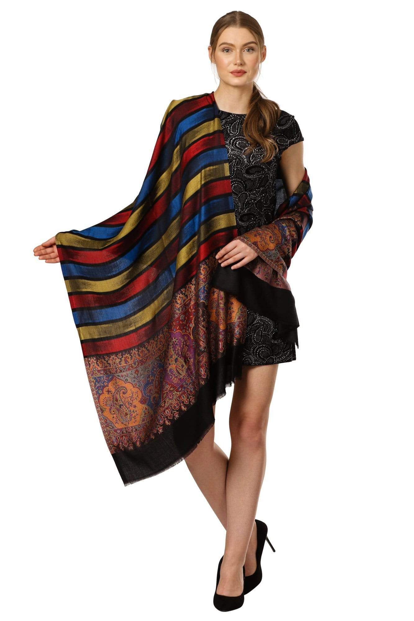 Pashtush Women Striped Soft Ultra Bamboo Stole Party Starter - Image 7