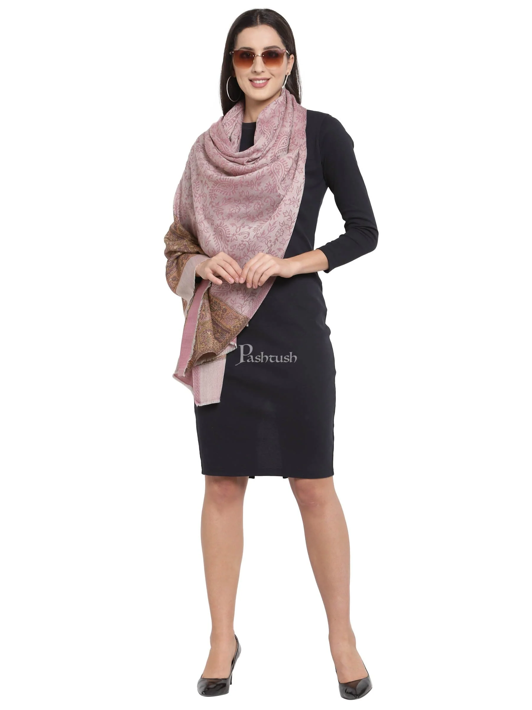 Pashtush Womens Fine Wool Woven Palla Stole - Image 4
