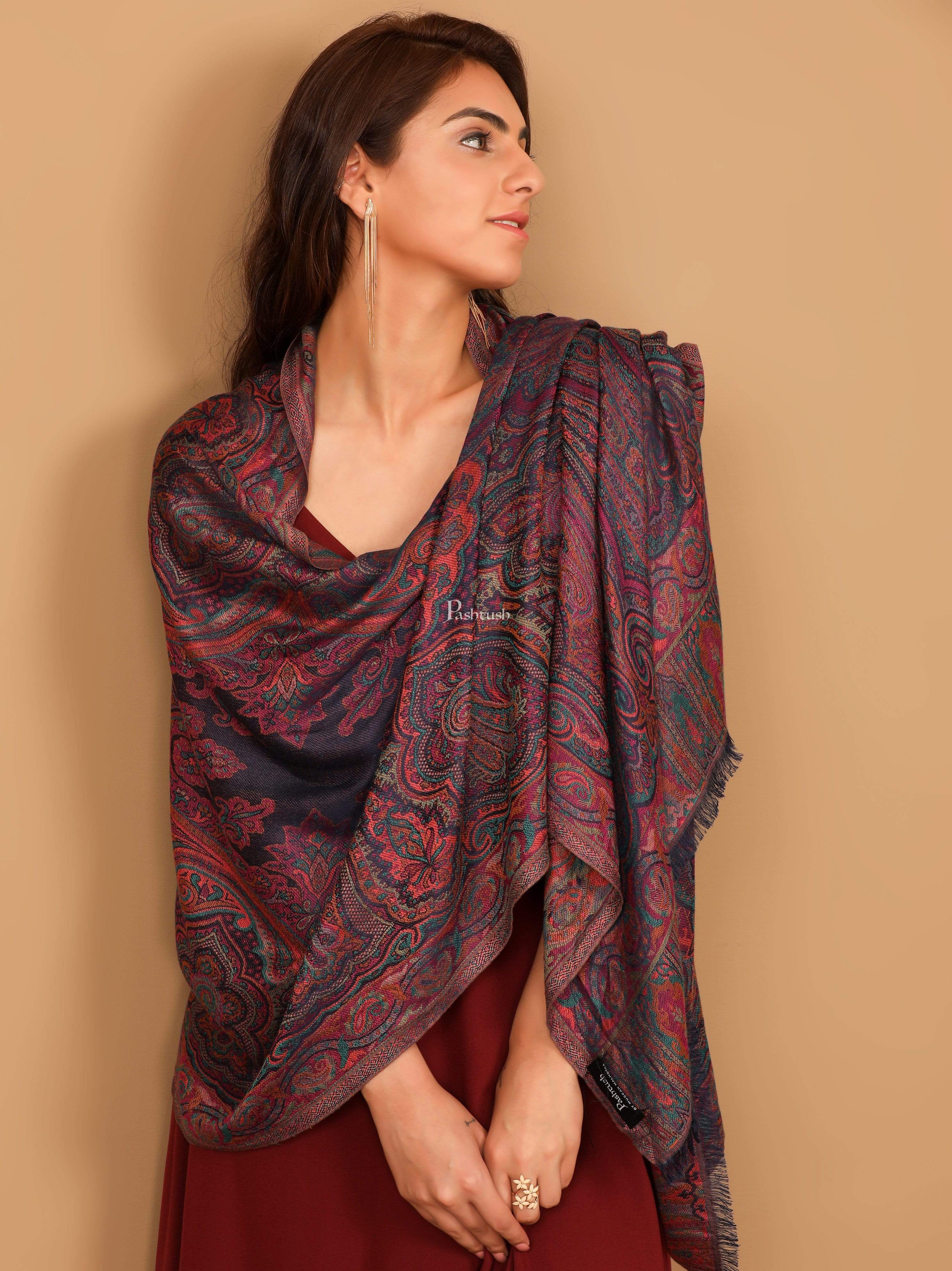 Pashtush Women'S Antique Scarf, Extra Soft Bamboo, Ethnic Weave - Image 5