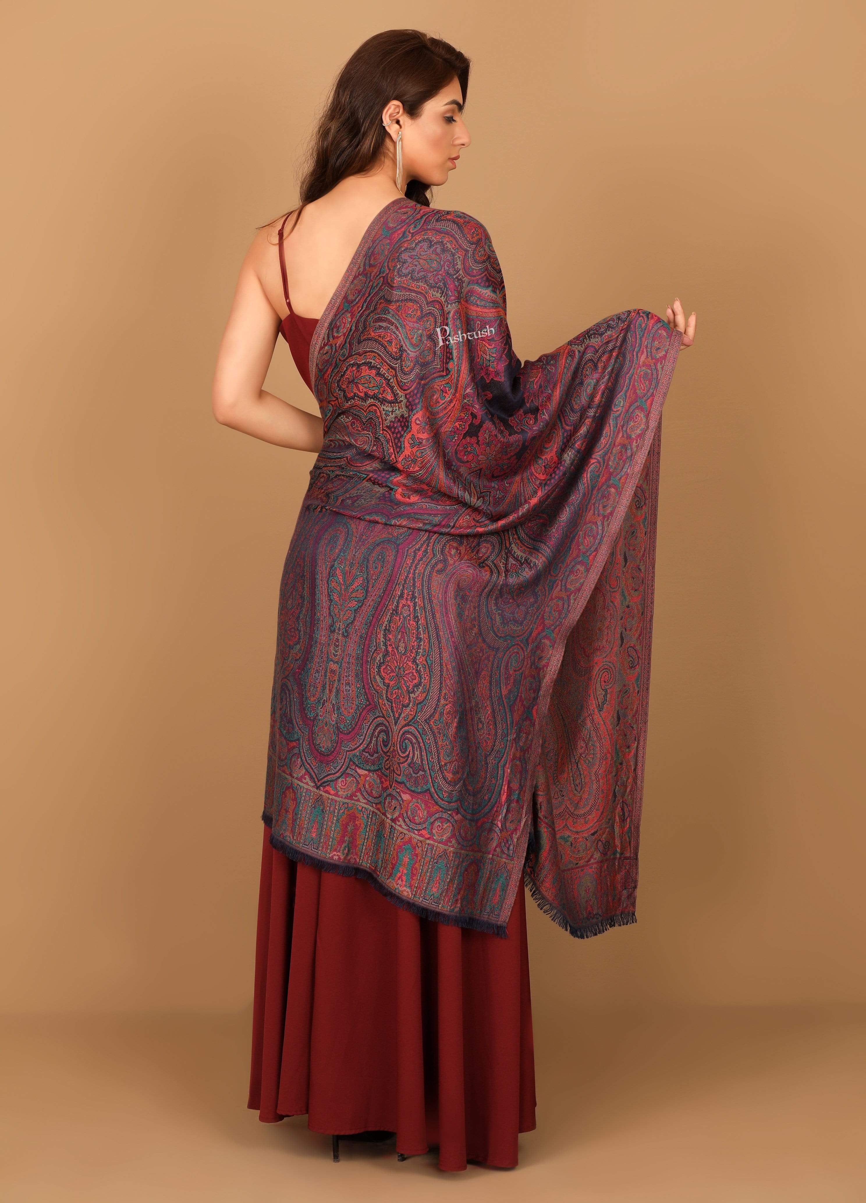 Pashtush Women'S Antique Scarf, Extra Soft Bamboo, Ethnic Weave - Image 6