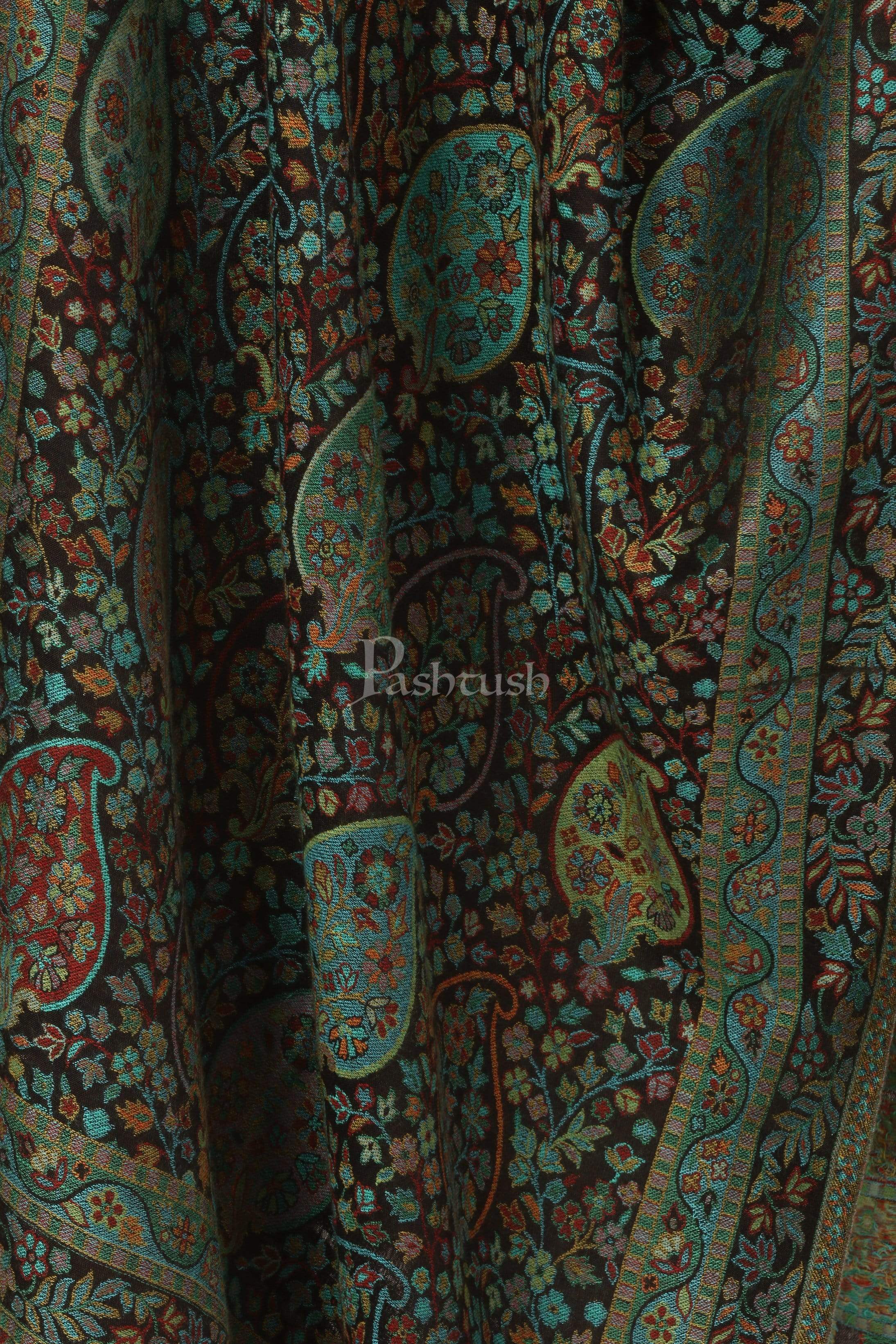Pashtush Women'S Antique Scarf, Extra Soft Bamboo, Peacock Green - Image 12