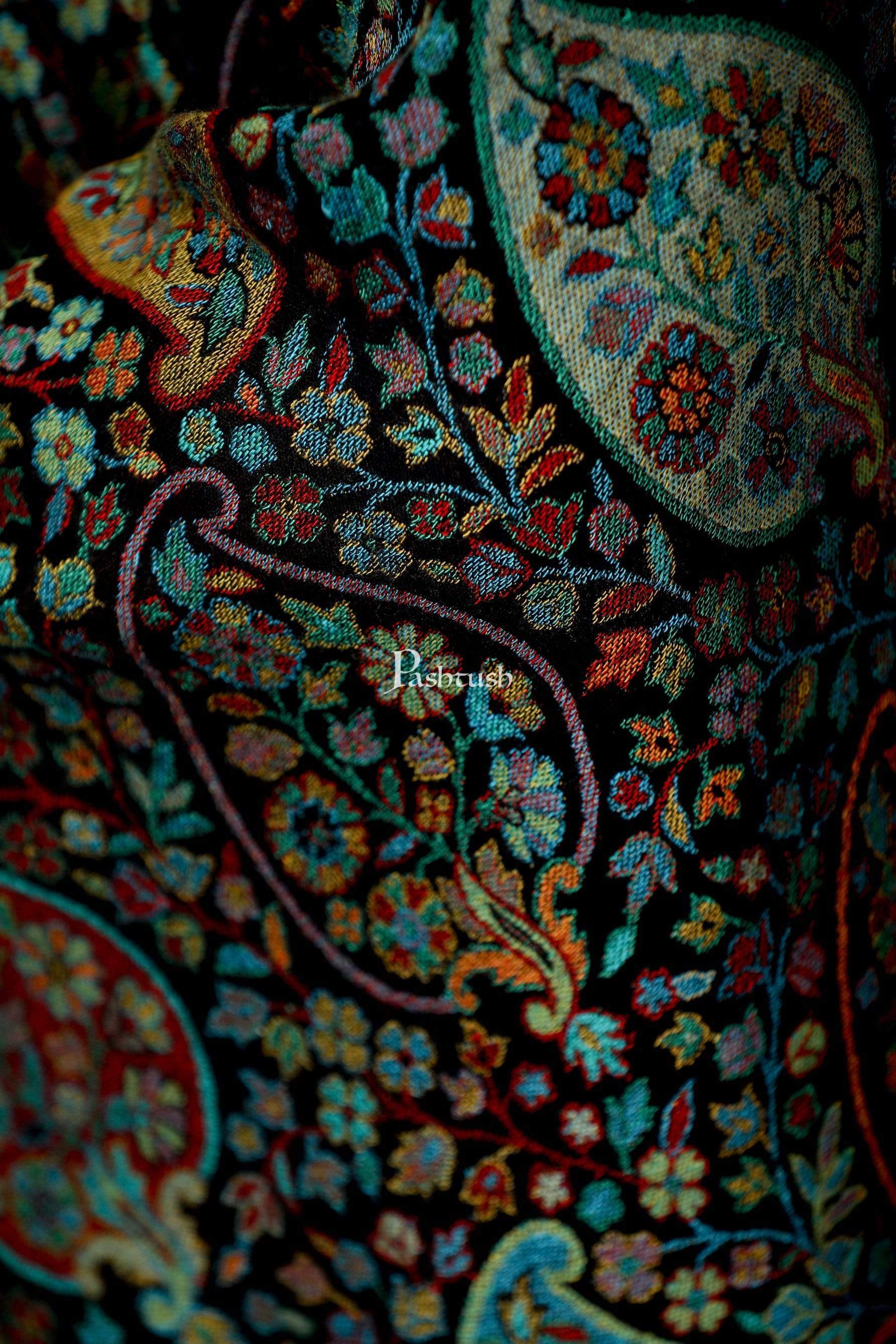 Pashtush Women'S Antique Scarf, Extra Soft Bamboo, Peacock Green - Image 16