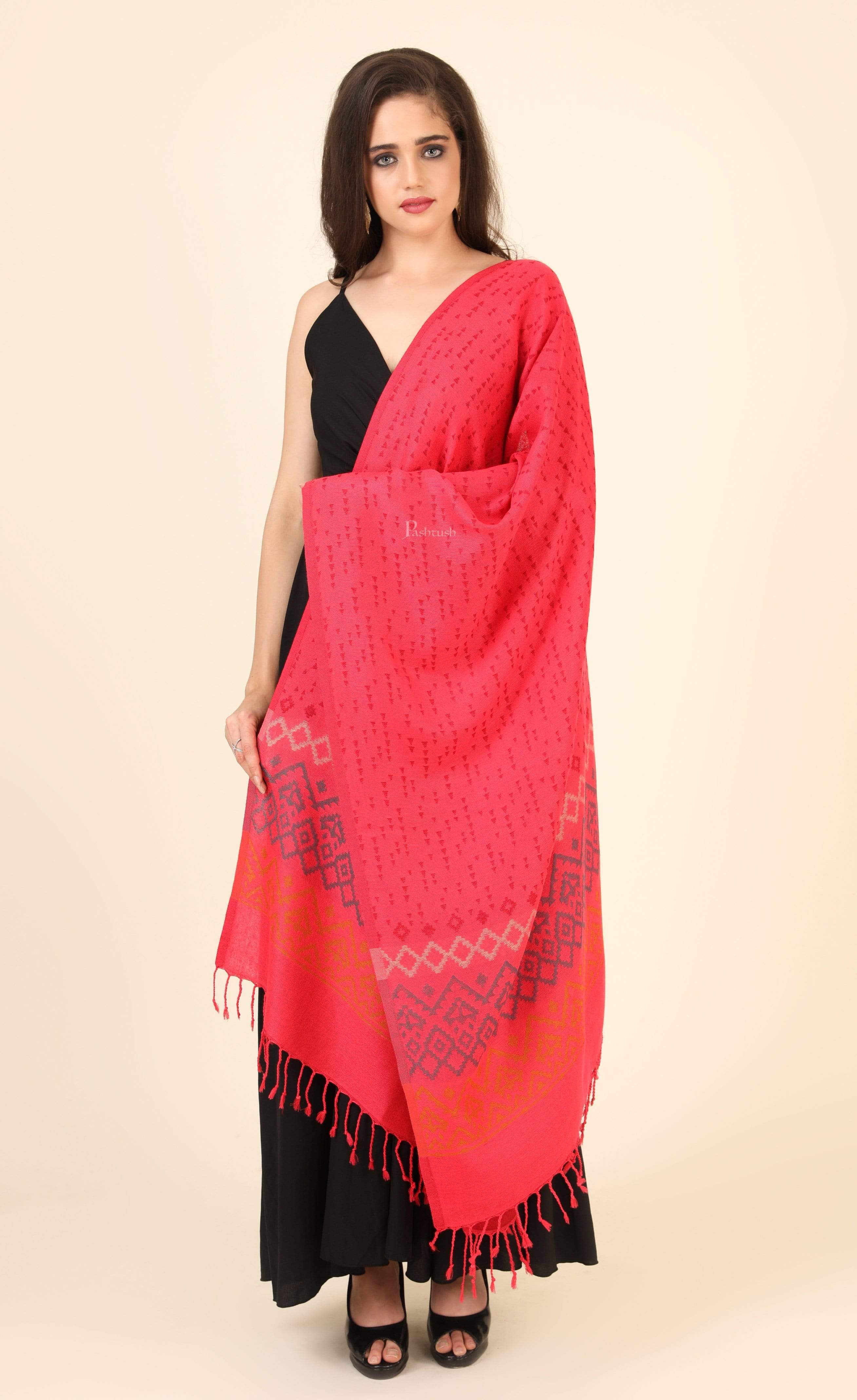 Pashtush Women'S Aztec Design, Soft Bamboo Scarf - Image 3