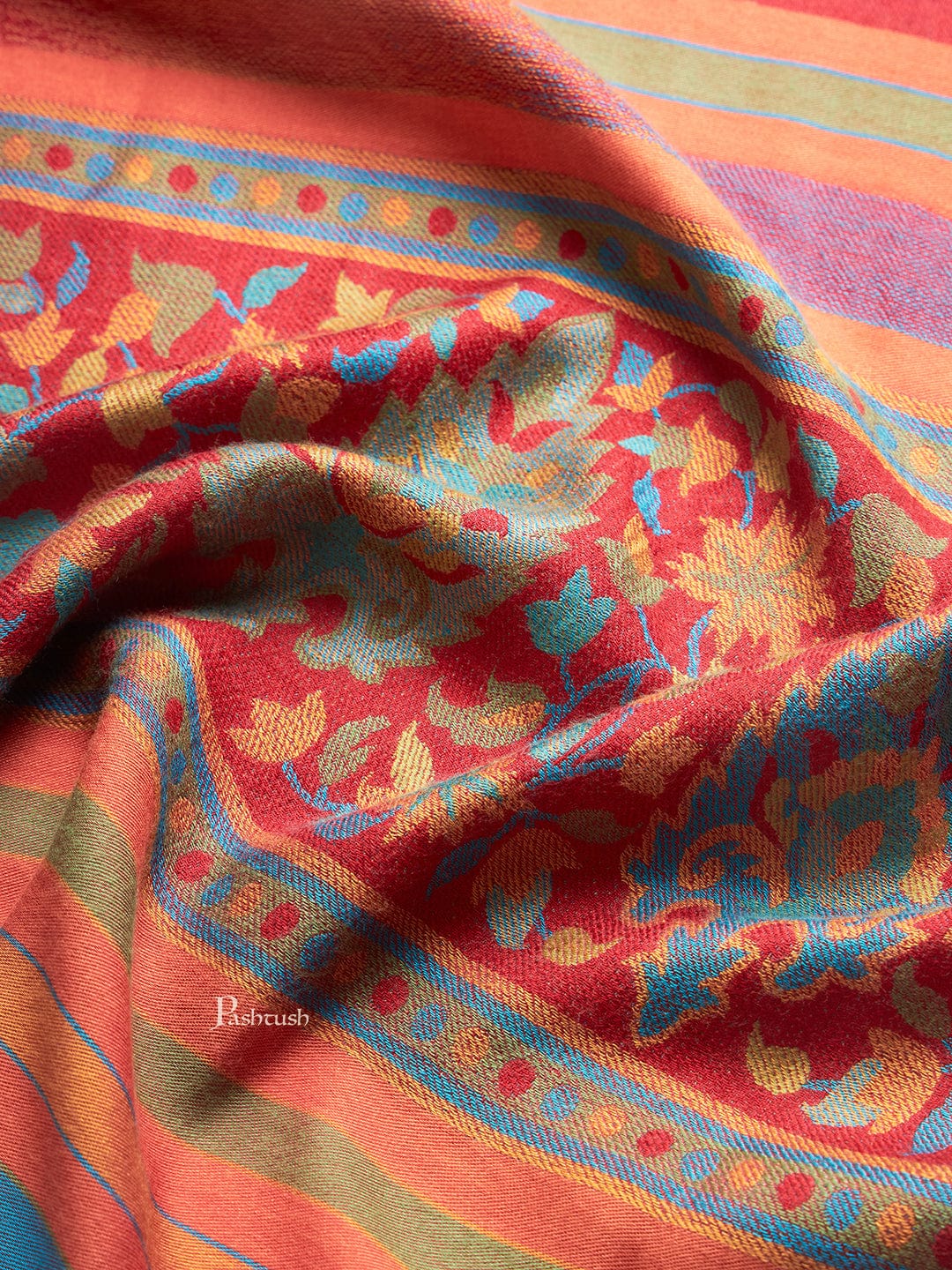 Pashtush Womens Bamboo Stole, Stripe Design, Multicolour - Image 6