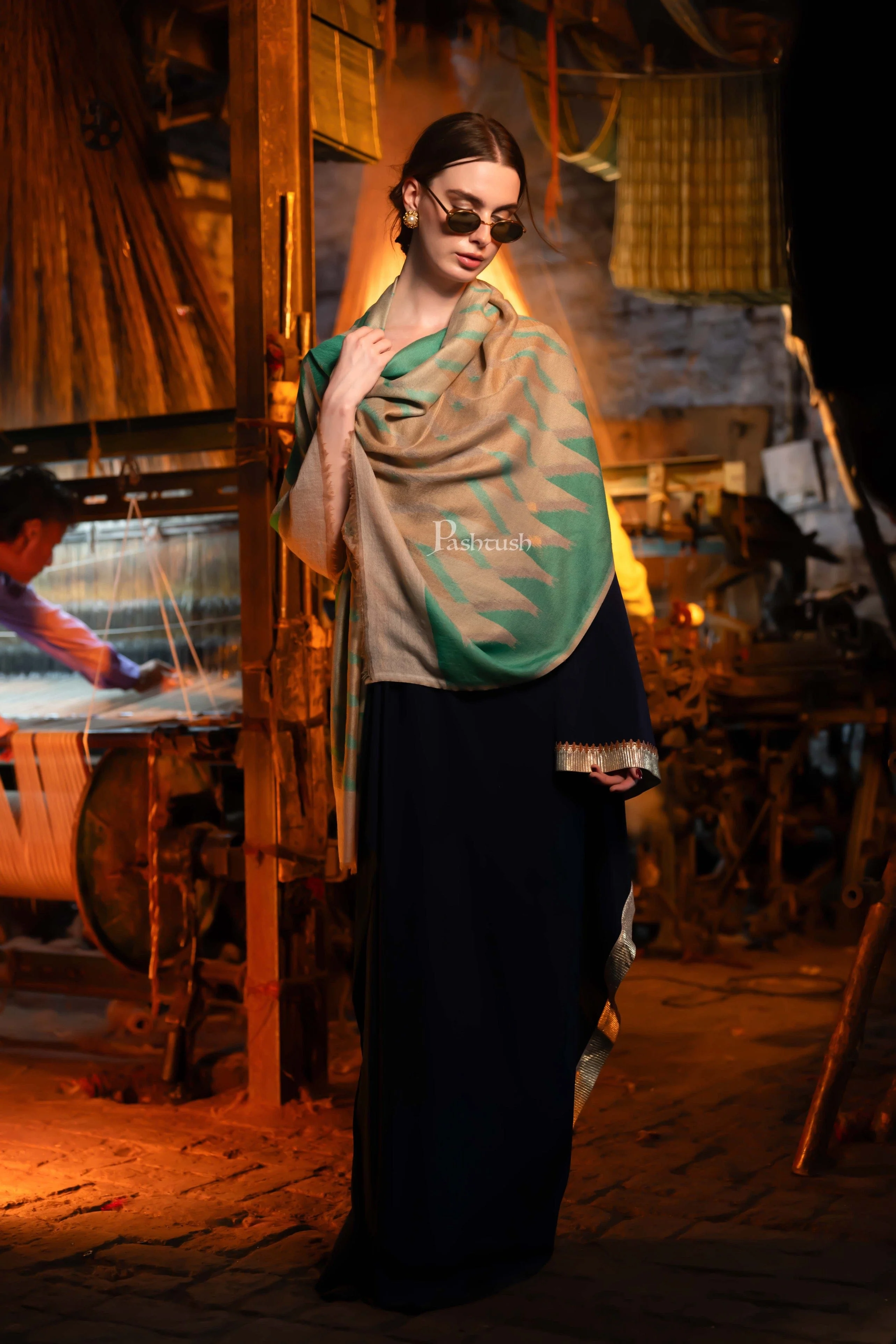 Pashtush Womens Cashmere Stole,  Design, Multicolour - Image 3