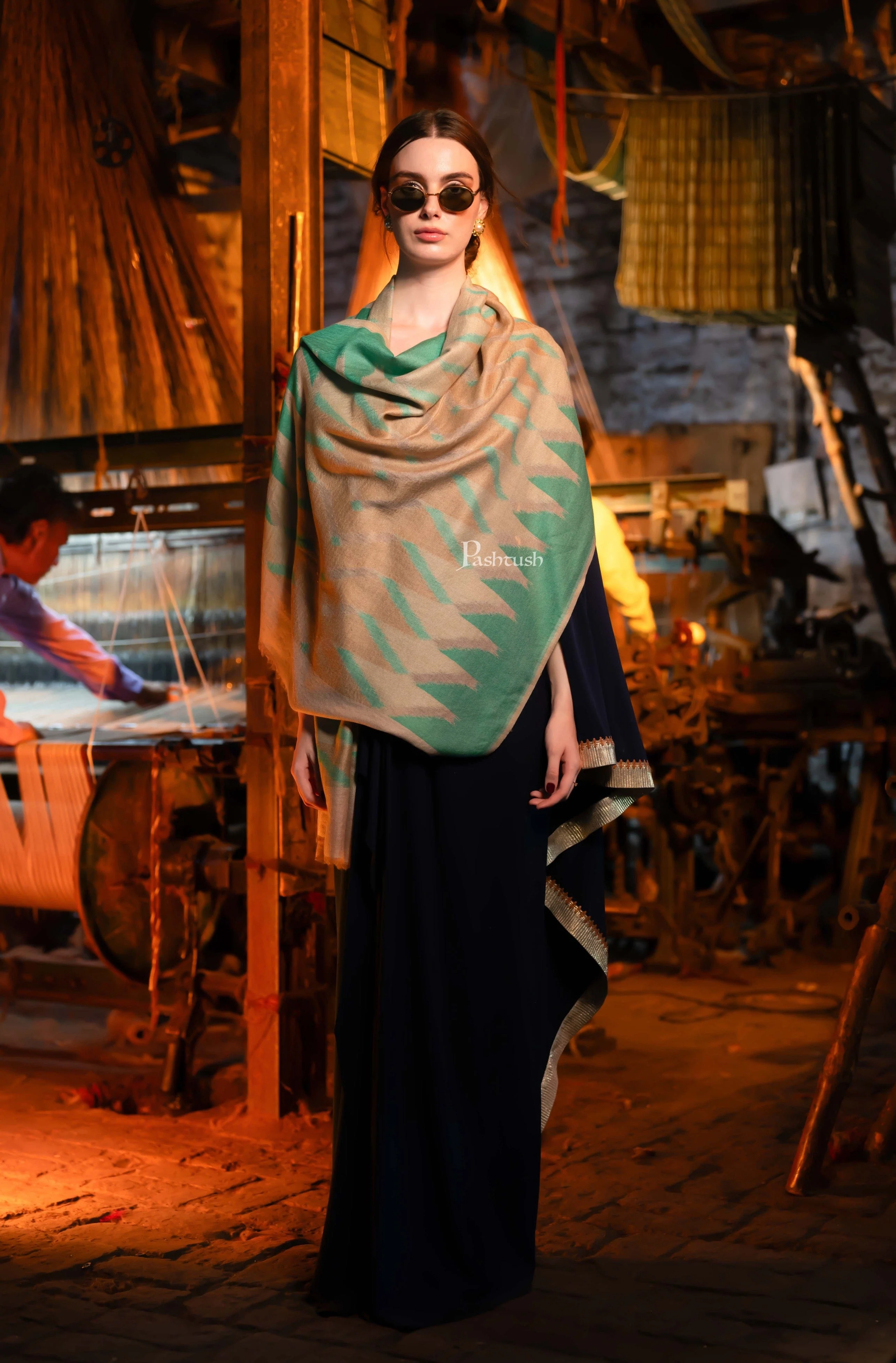 Pashtush Womens Cashmere Stole,  Design, Multicolour - Image 4