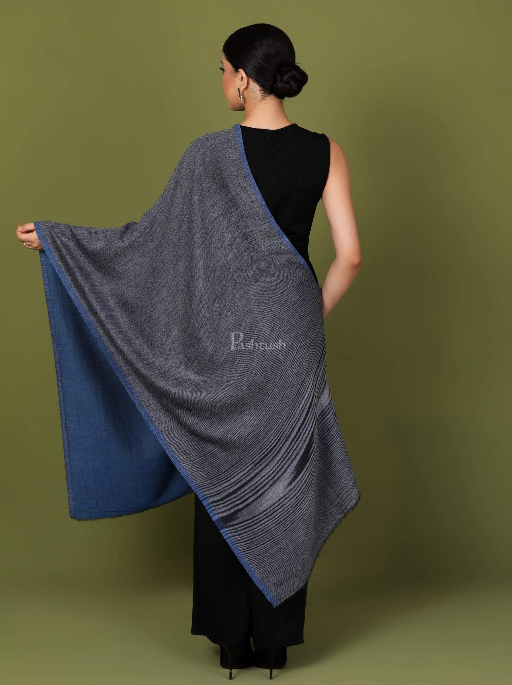 Pashtush Womens Cashmere Wool Scarf, Reversible Weave, Twin Coloured Scarf - Image 4