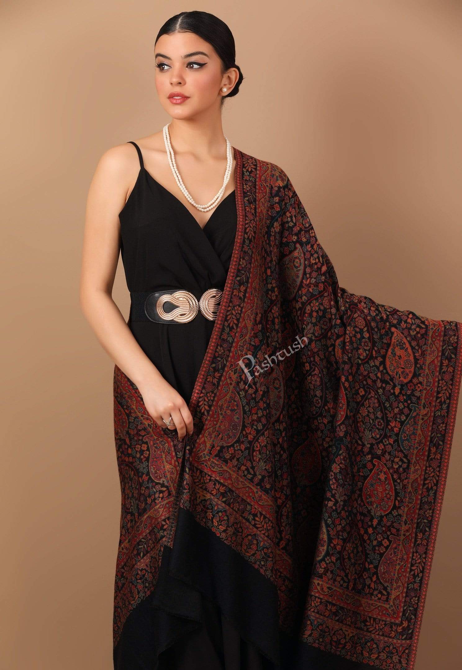 Pashtush Womens Soft Ethnic Weave Shawl, Multicoloured - Image 4