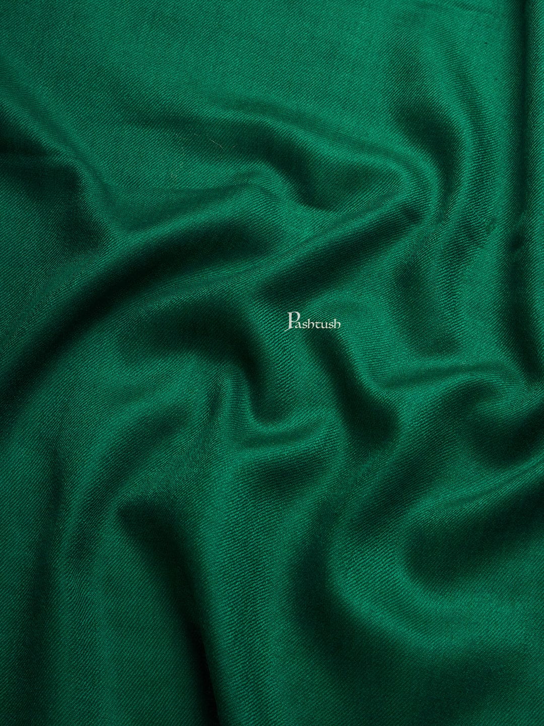 Pashtush Womens Extra Fine Wool Stole, Solid Design, Green - Image 2